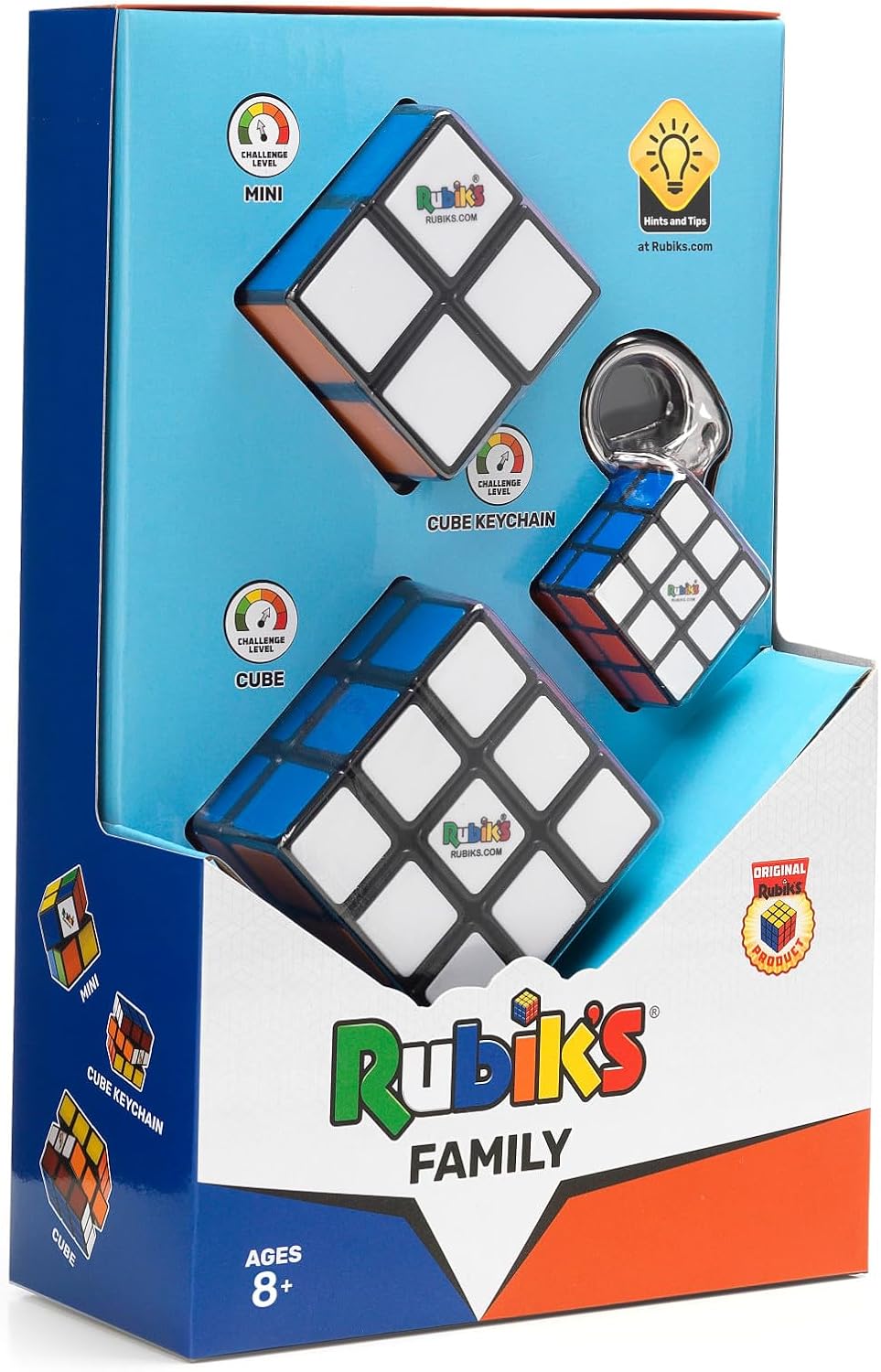 Rubik's Family Pack - 3x3, 2x2, 3x3 Keychain