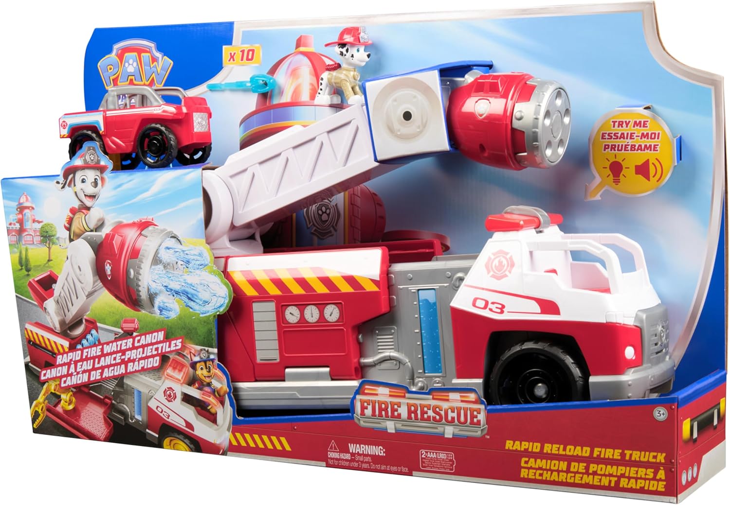 PAW Patrol Fire Rescue: Rapid Reload Fire Truck with Marshall Figure