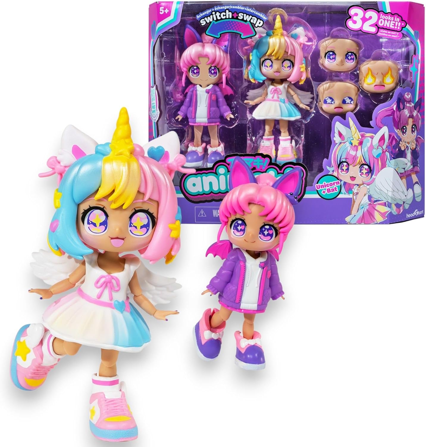 Animakii Doll Unicorn & Bat Pack