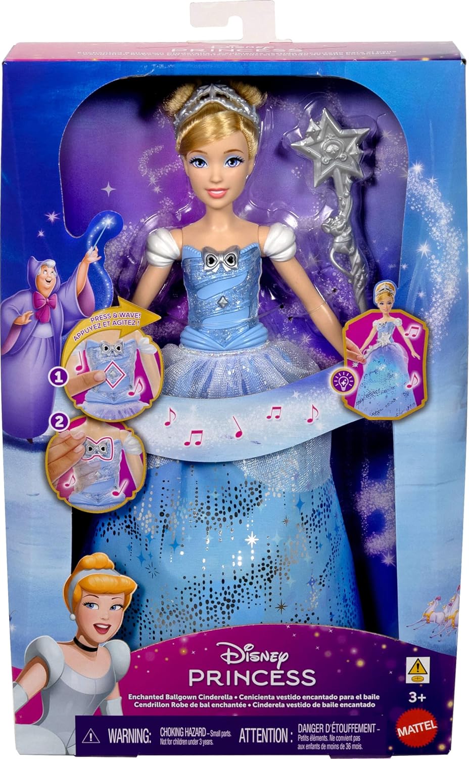 Disney Princess Cinderella Light-Up Dress Fashion Doll