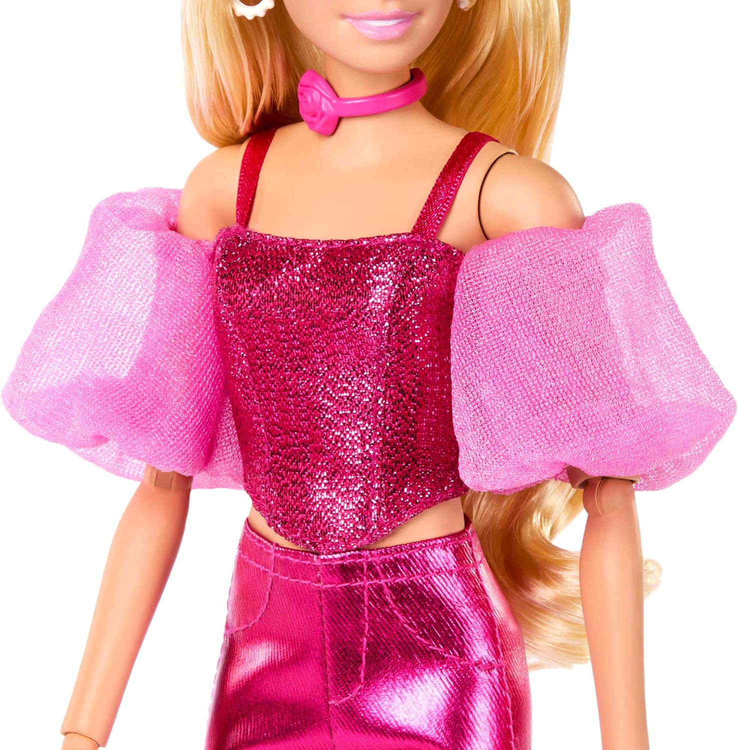 Barbie Deluxe Style Doll #5 in Metallic Pink Outfit