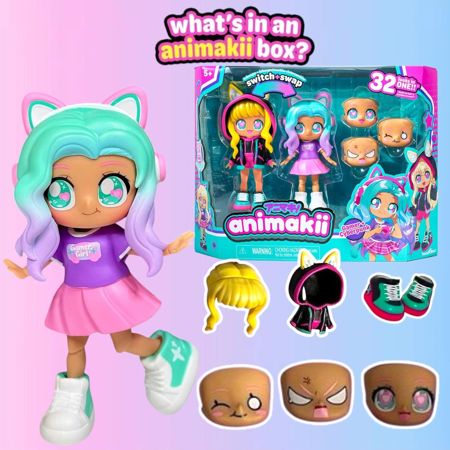 Animakii Doll Gamer & Cyberpunk Pack