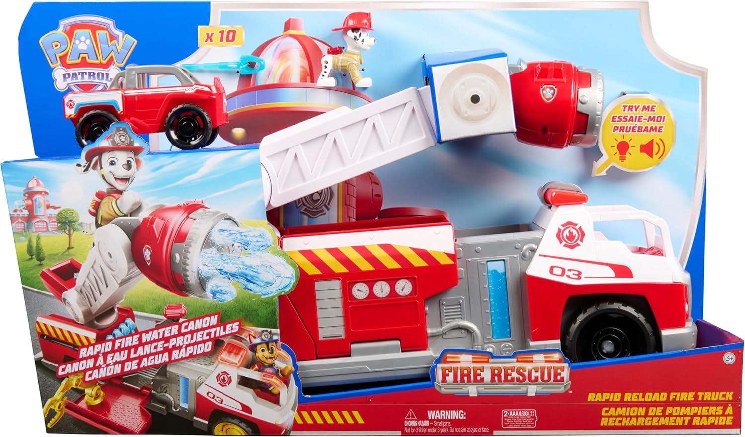 PAW Patrol Fire Rescue: Rapid Reload Fire Truck with Marshall Figure
