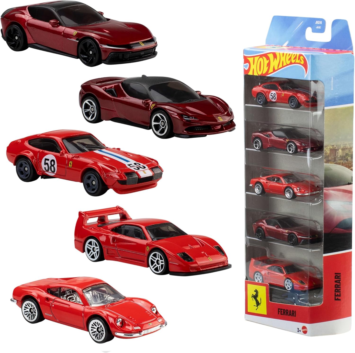 Hot Wheels Car 5 Pack: Ferrari Rosso
