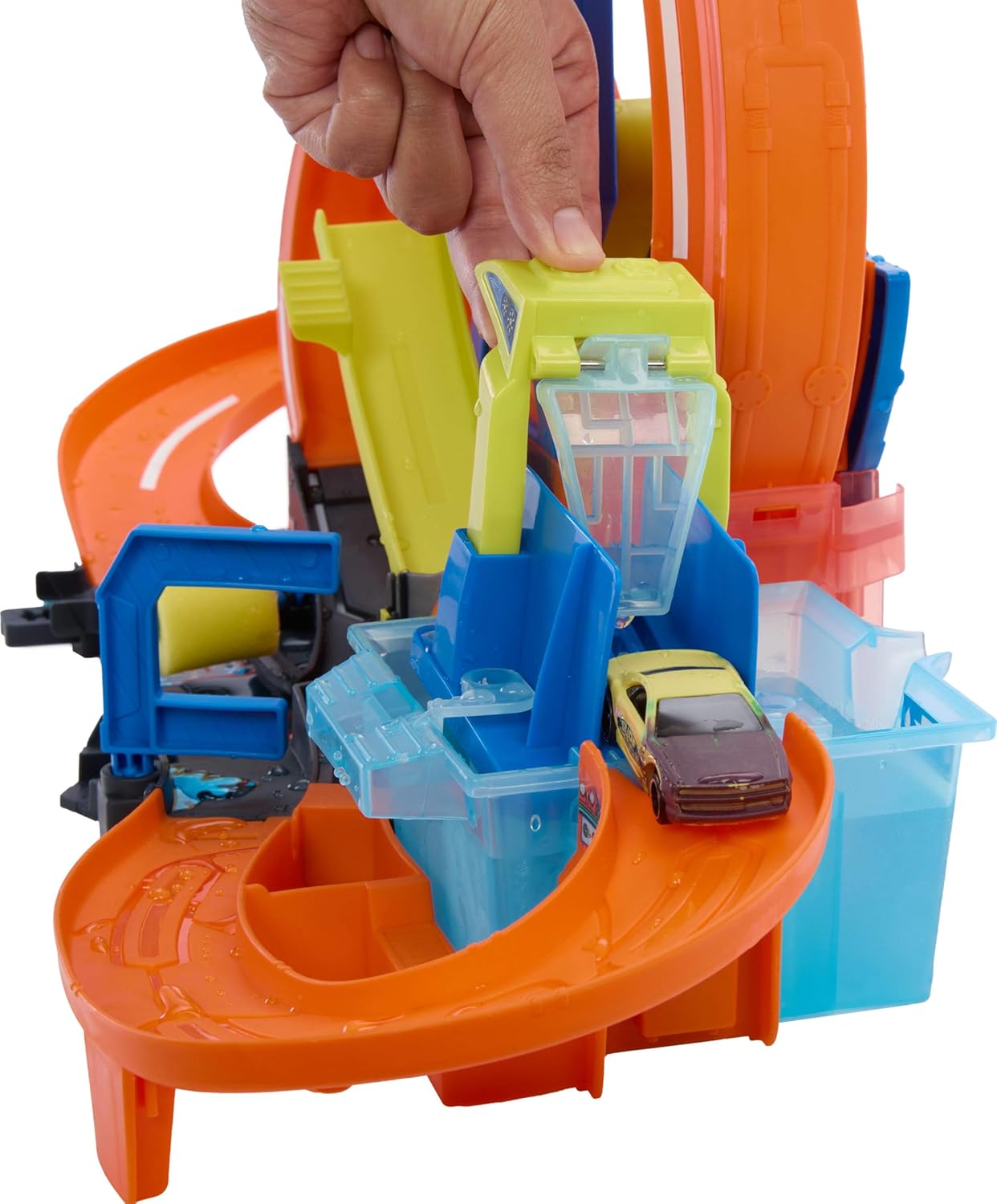 Hot Wheels City Mega Loop Car Wash Playset