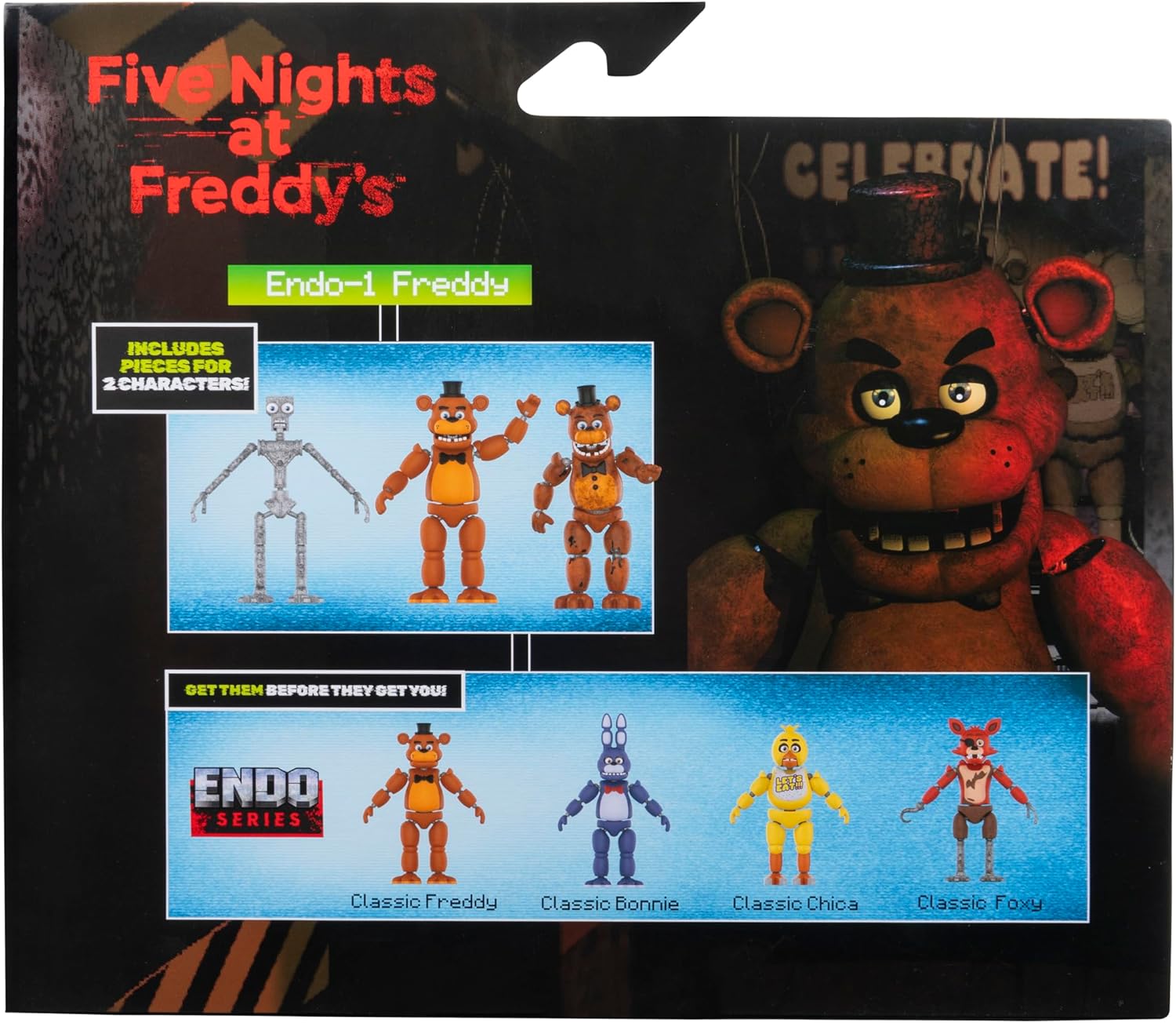 Five Nights at Freddy's Action Figure Endo-Series Classic Freddy & Withered Freddy 15cm