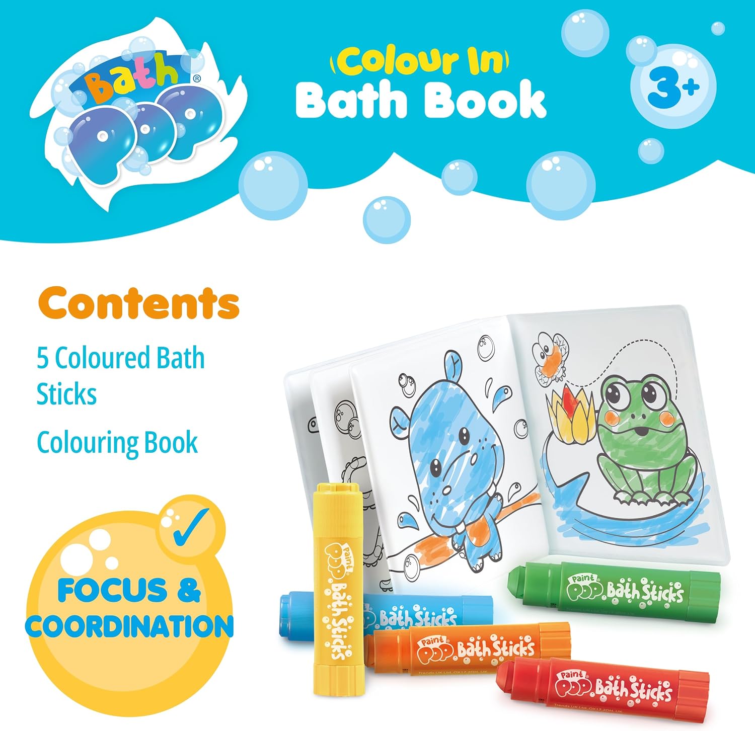 Bath Pop - Colouring Book and 5 Bath Sticks