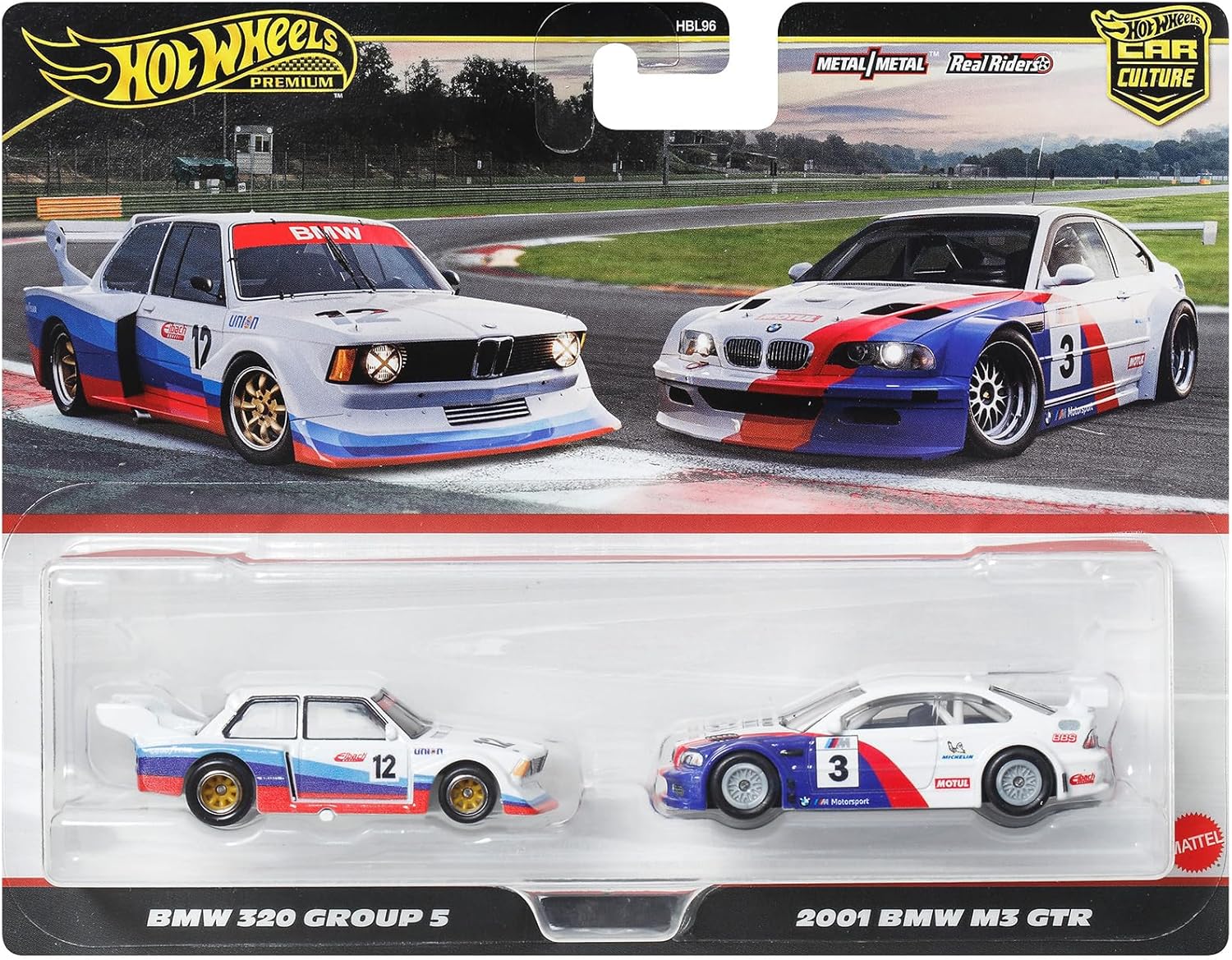 Hot Wheels Premium Car Culture BMW 320 Group 5 & 2001 BMW M3 GTR 1:64 Scale 2 Pack