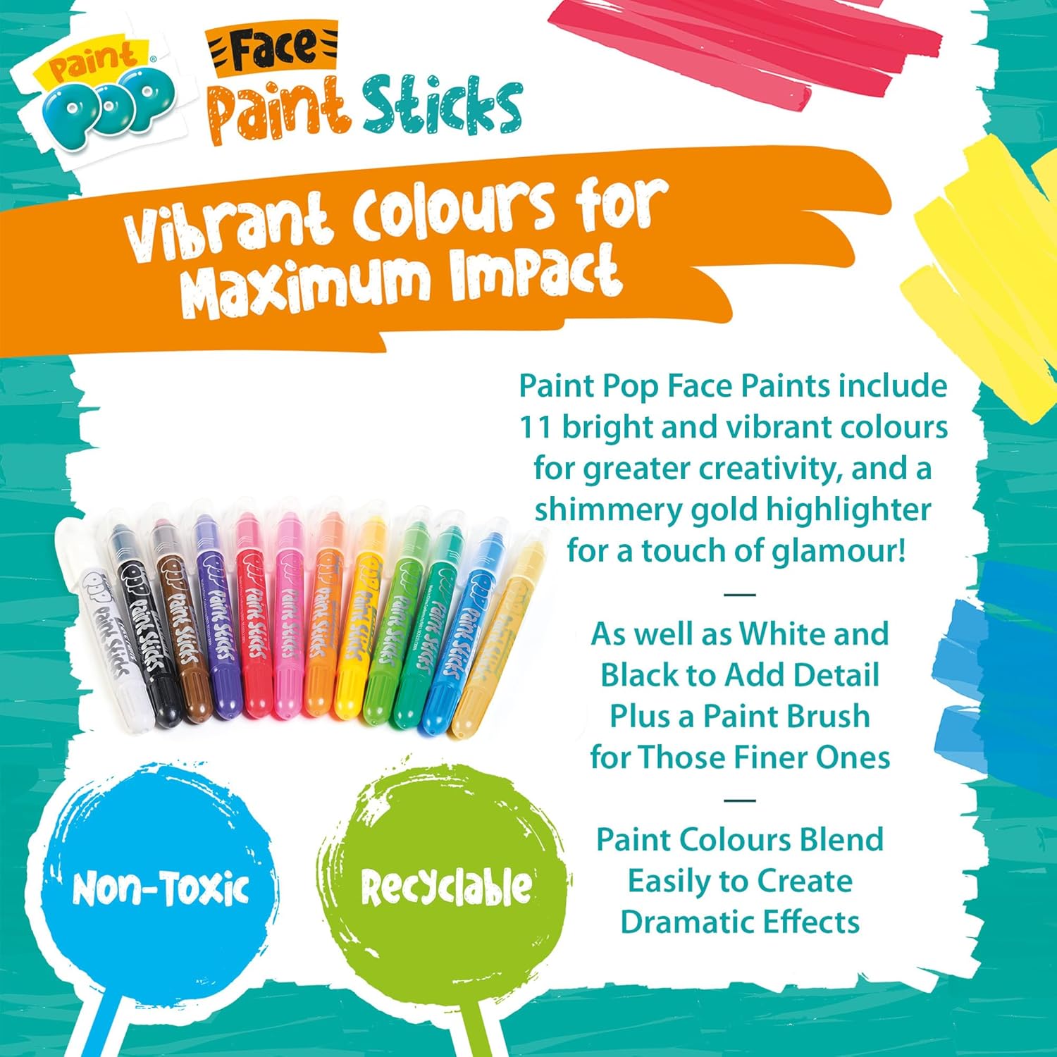 Paint Pop Face Paints 12 Pack