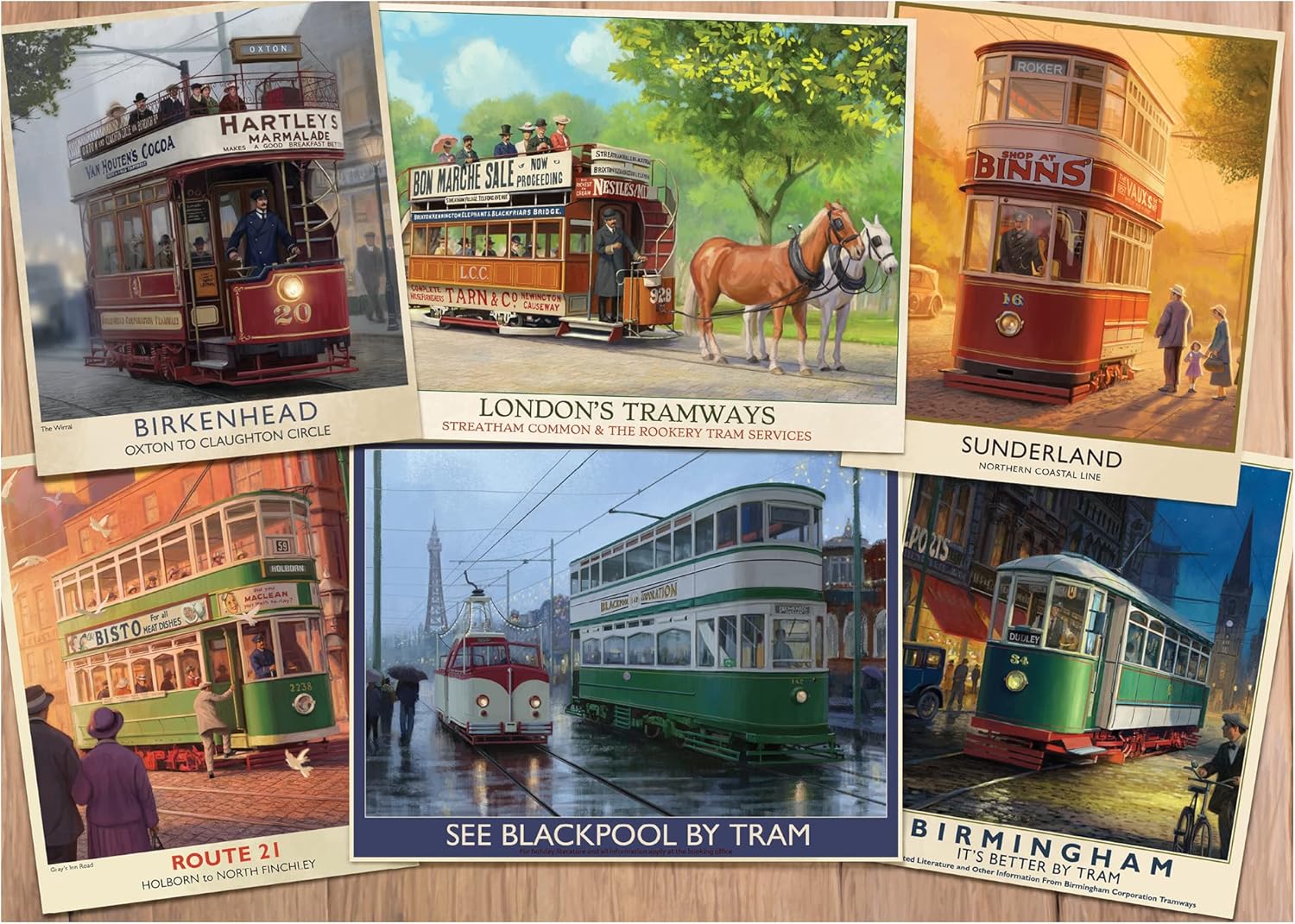 Falcon Puzzles - Vintage Trams (1000 pieces)