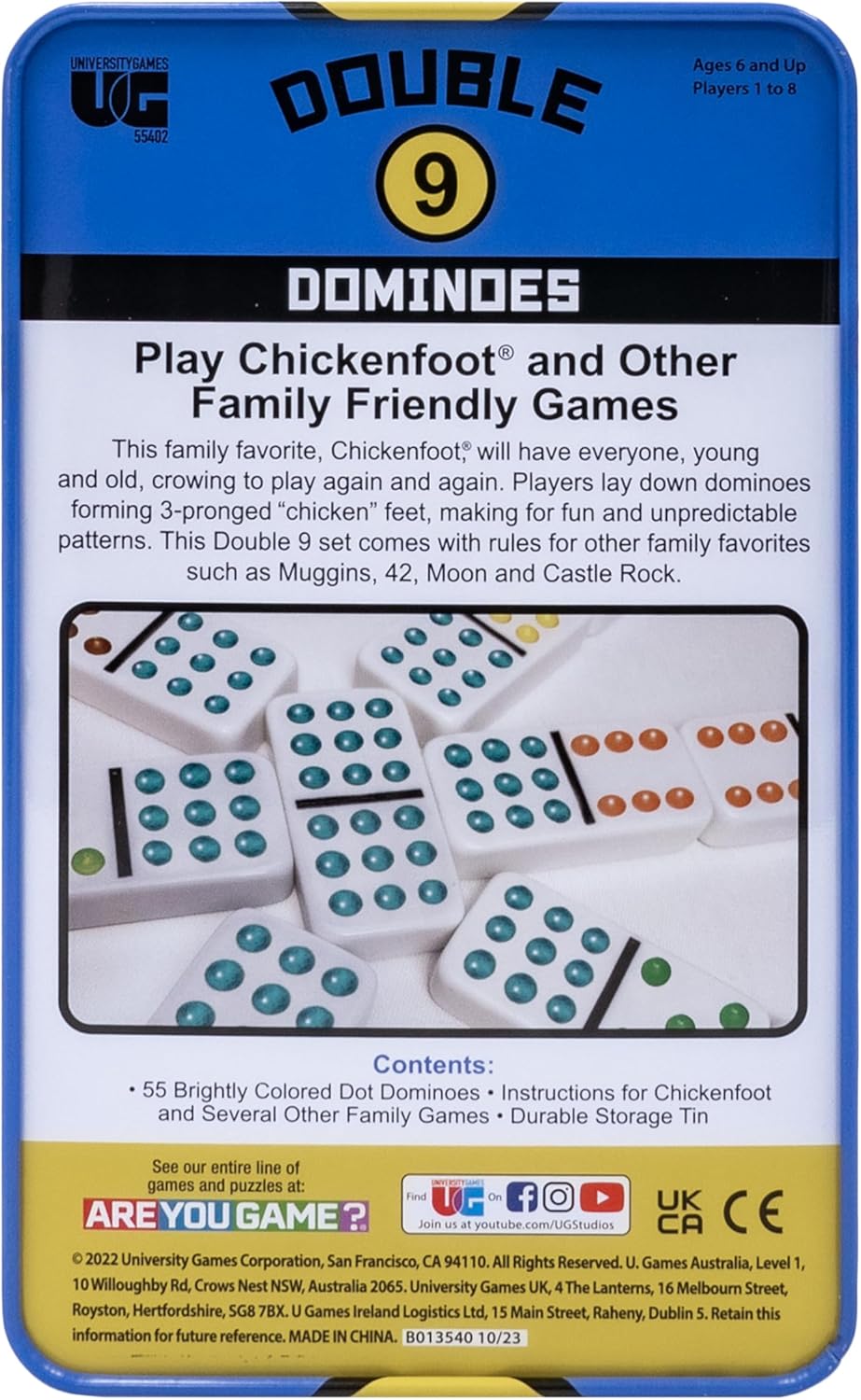 Dominoes - Double 9 in a Tin