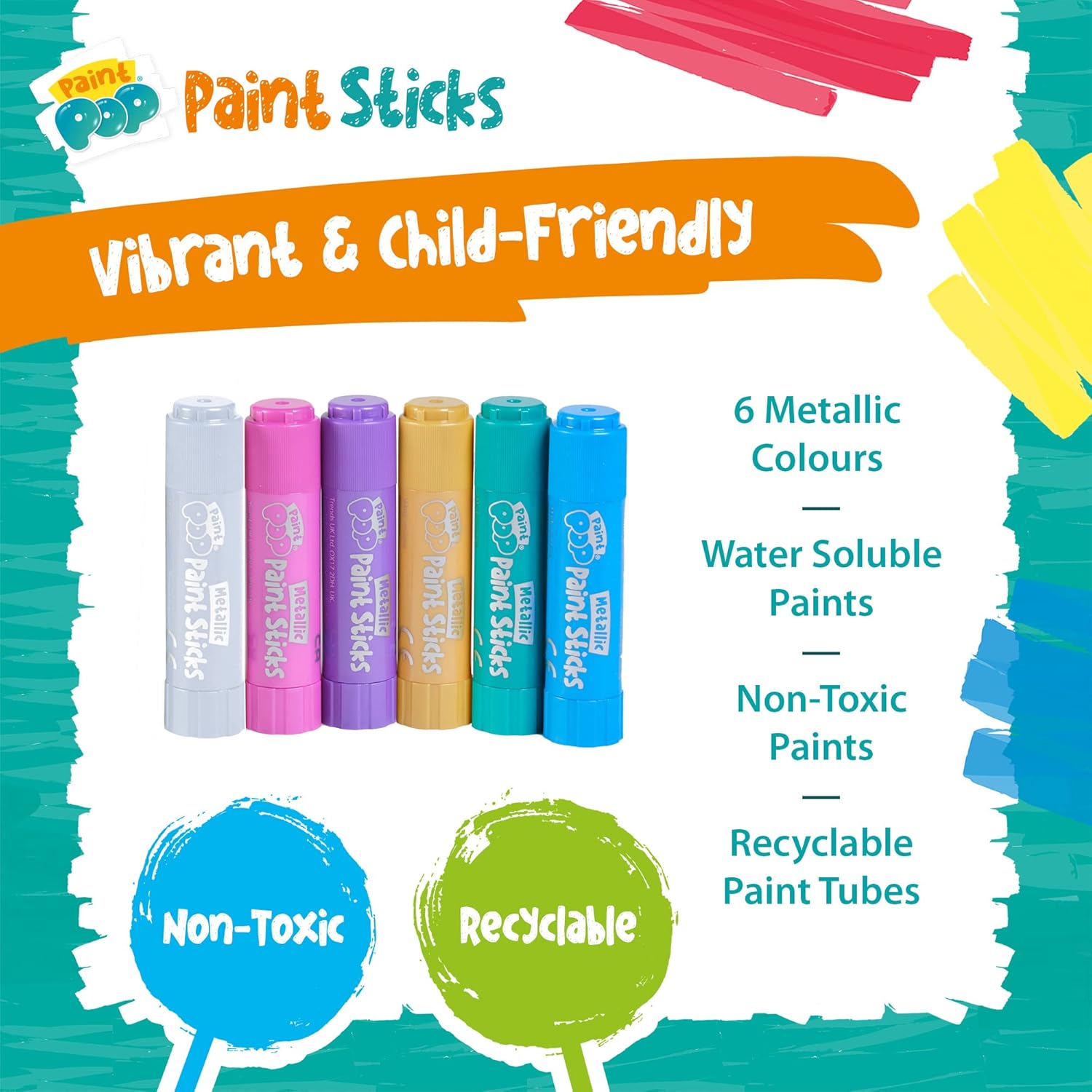 Paint Pop 6 Pack Metallic Colours