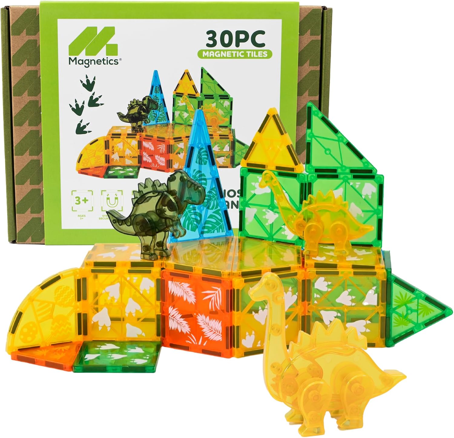 Magnetic Tiles - 30 Piece Dino Play Set