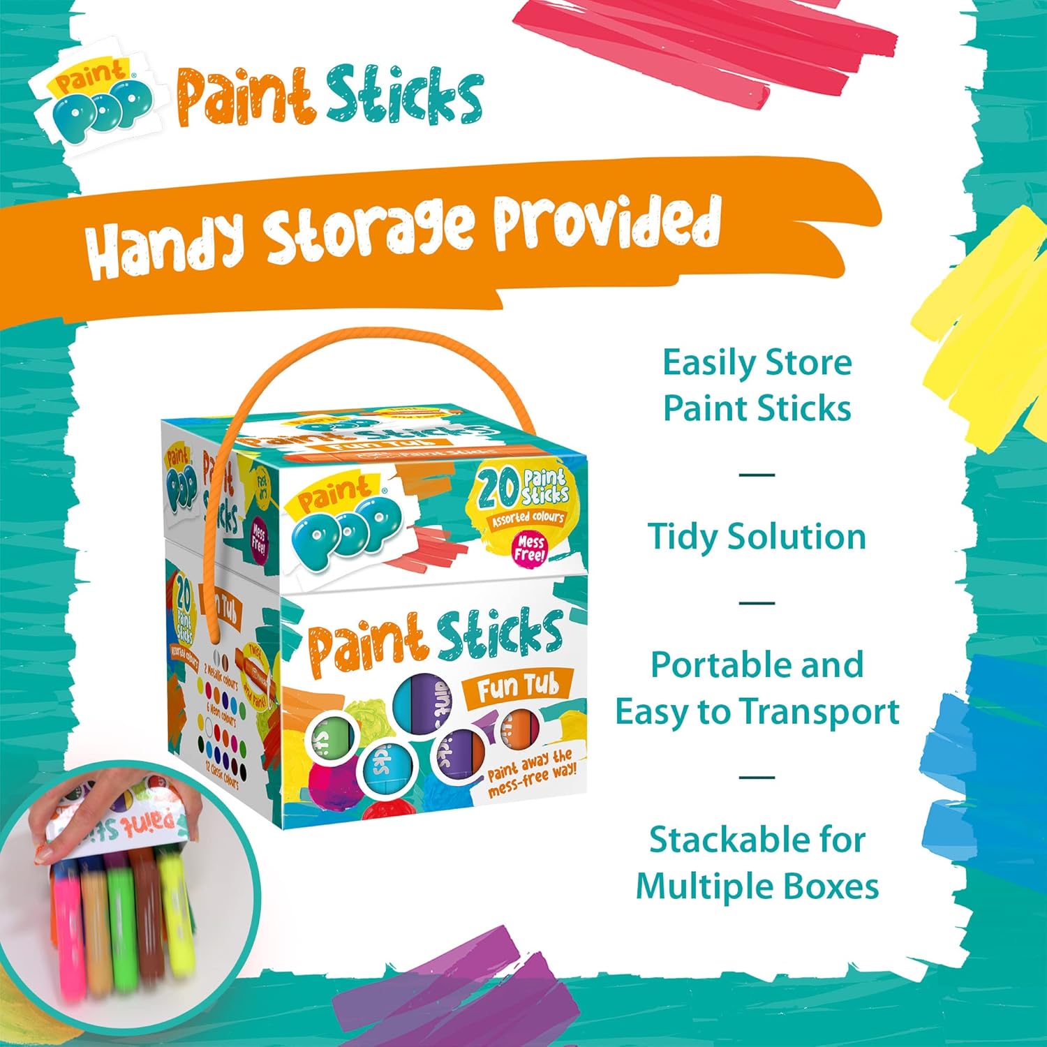 Paint Pop 20 Paint Sticks Fun Tub
