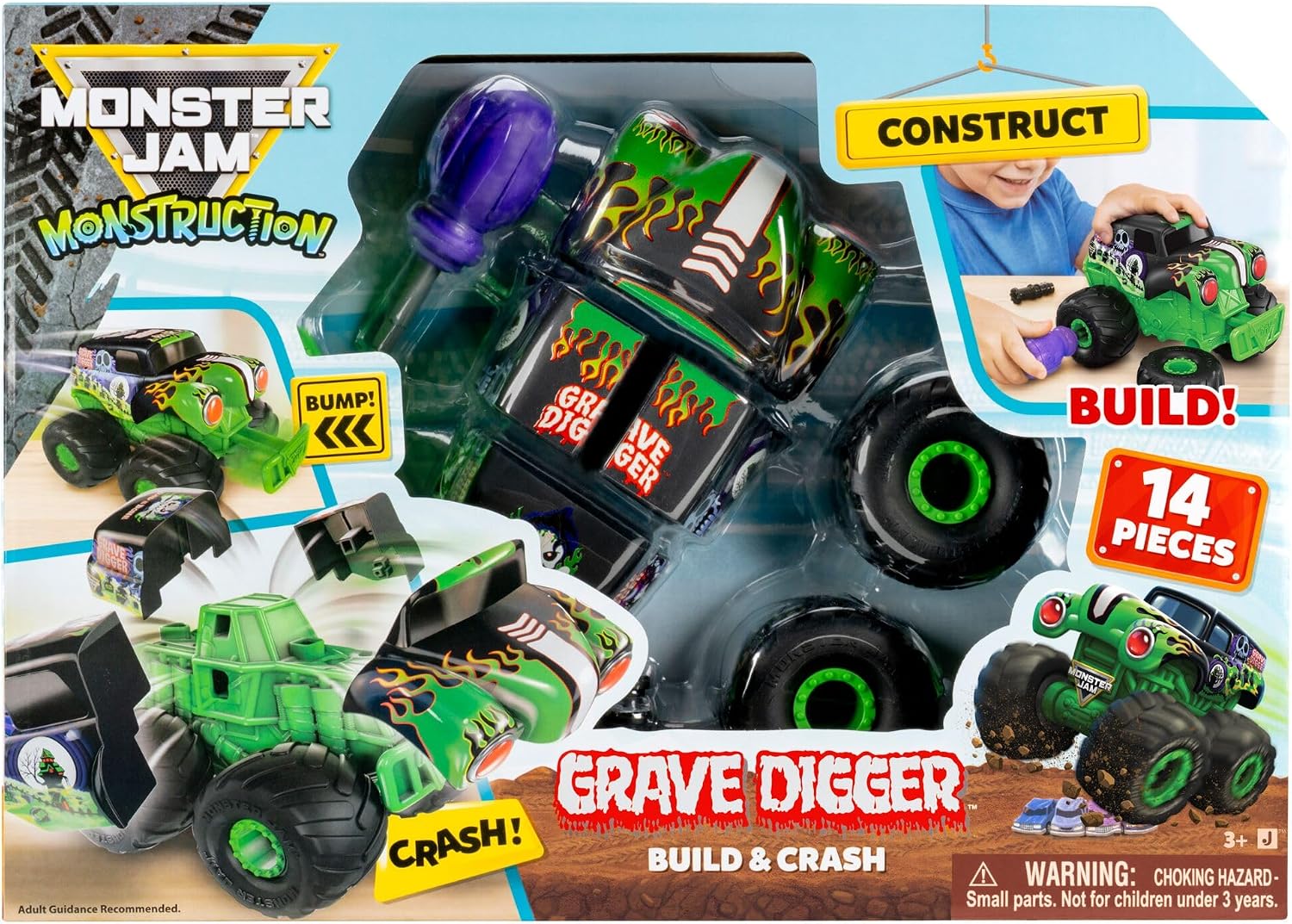 Monster Jam Monstruction Build & Crash Gravedigger