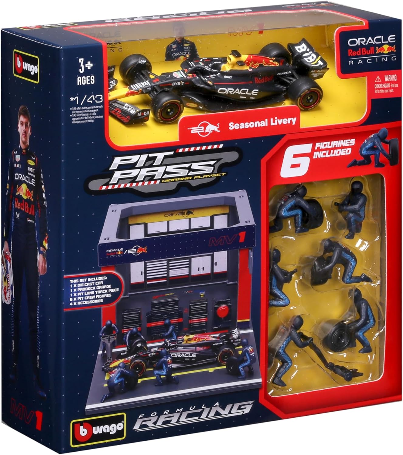 Bburago F1 Red Bull Racing RB20 2024 & Pitt Pass Diorama - Verstappen