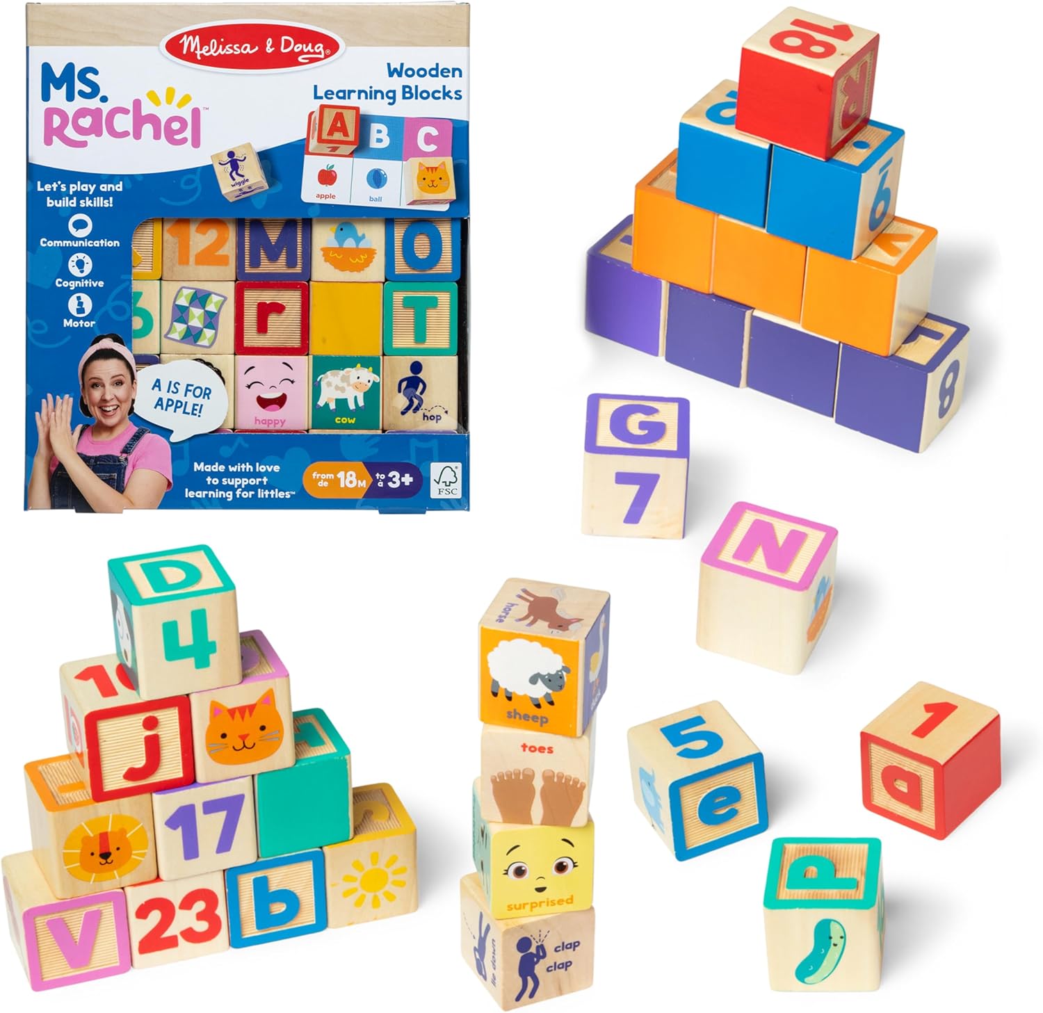Ms. Rachel Sing Wooden Learning Blocks