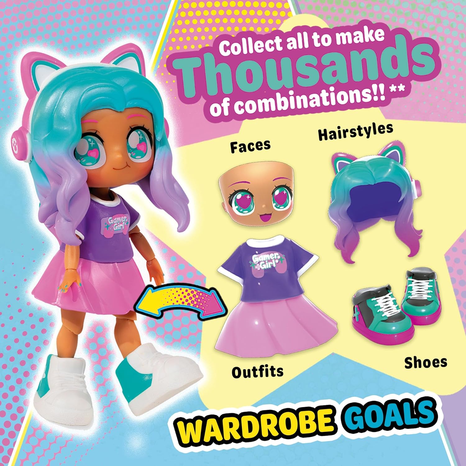 Animakii Doll Unicorn & Bat Pack