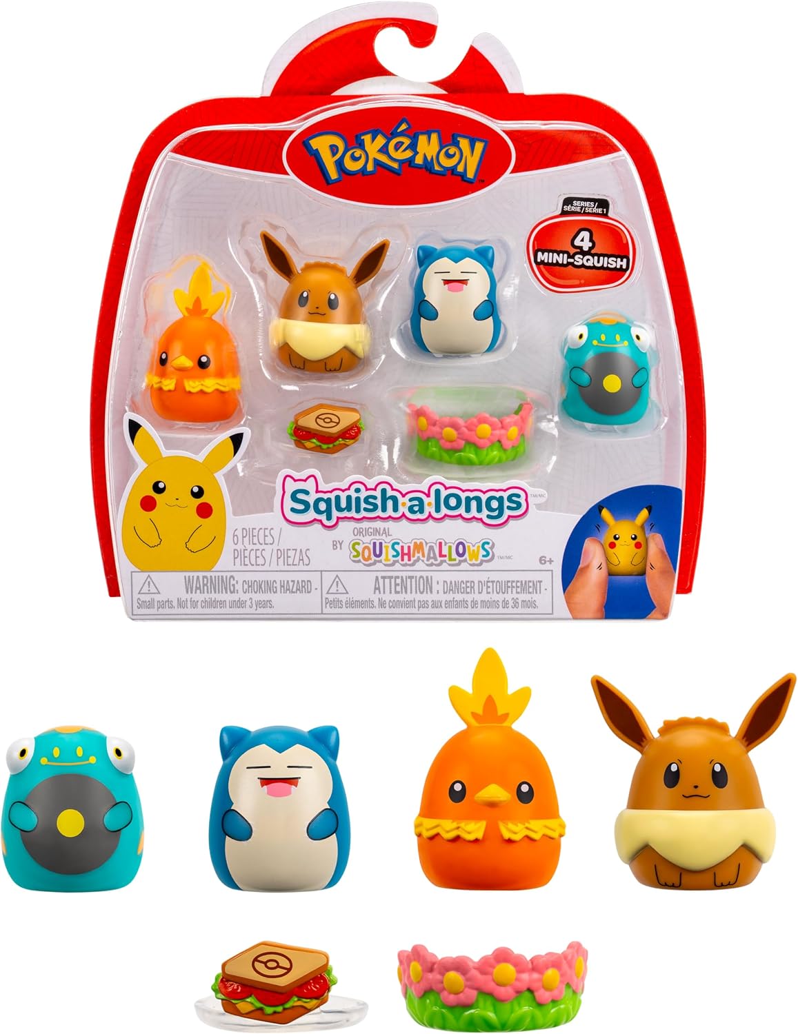 Squish-a-longs Pokemon Eevee 4 Pack