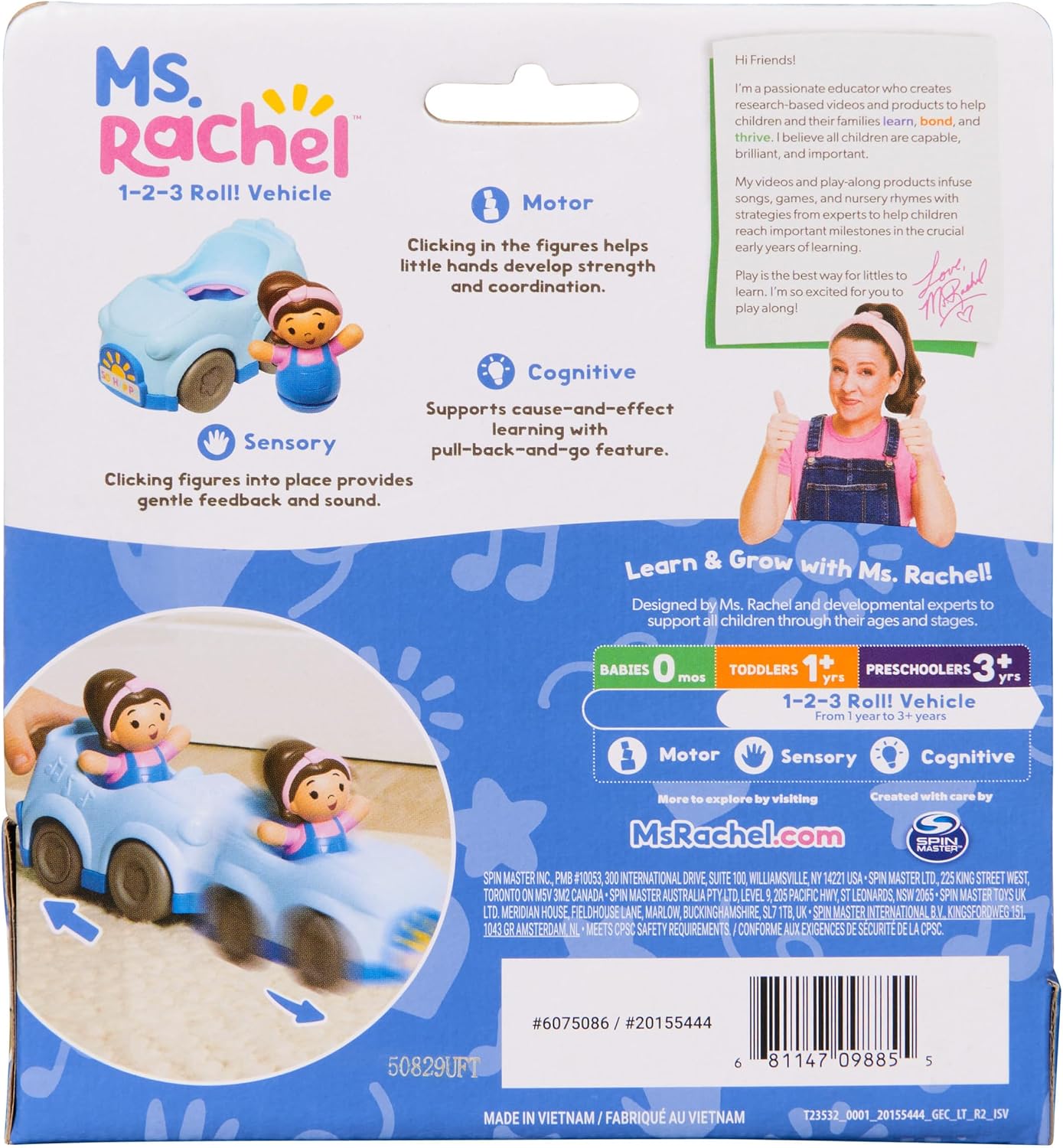 Ms. Rachel 1-2-3 Roll! Vehicle with Figure