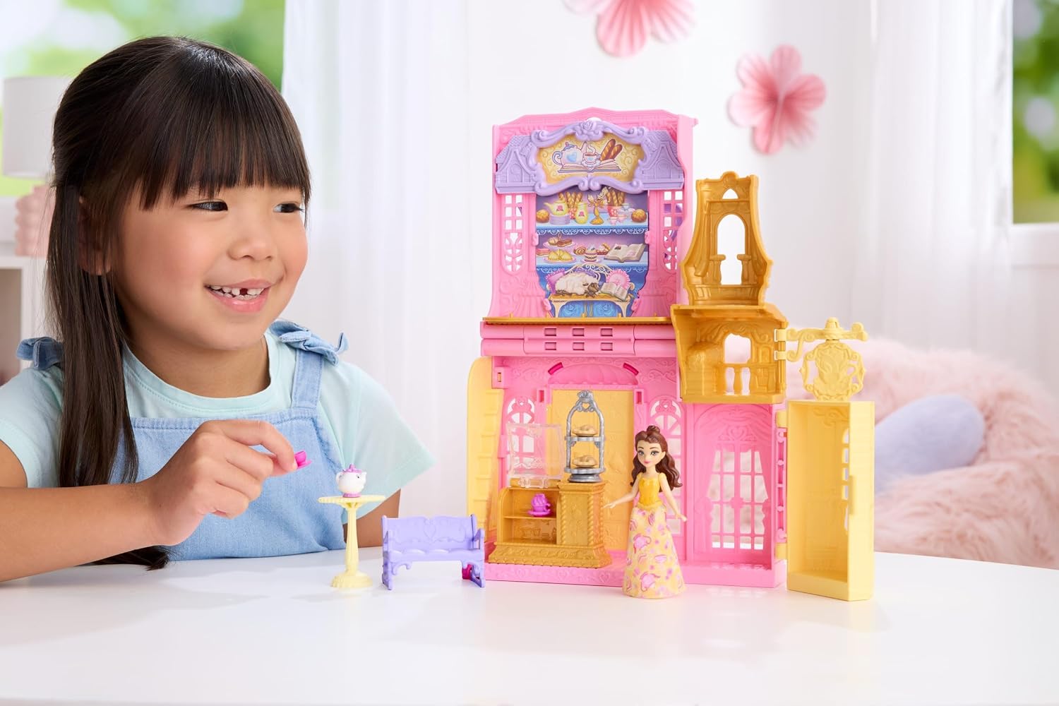 Disney Princess Belle Small Doll & Tea Shop Playset