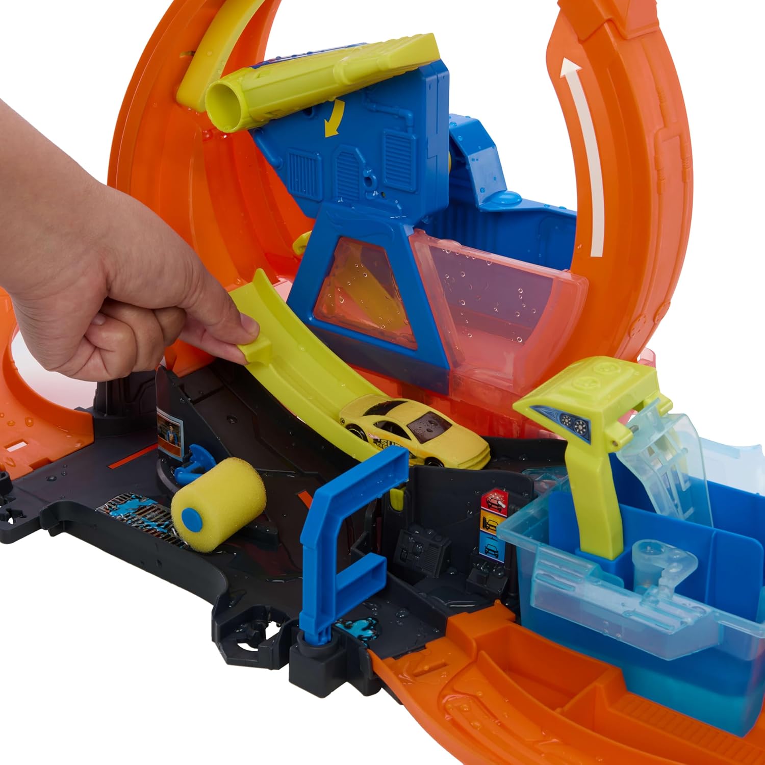 Hot Wheels City Mega Loop Car Wash Playset
