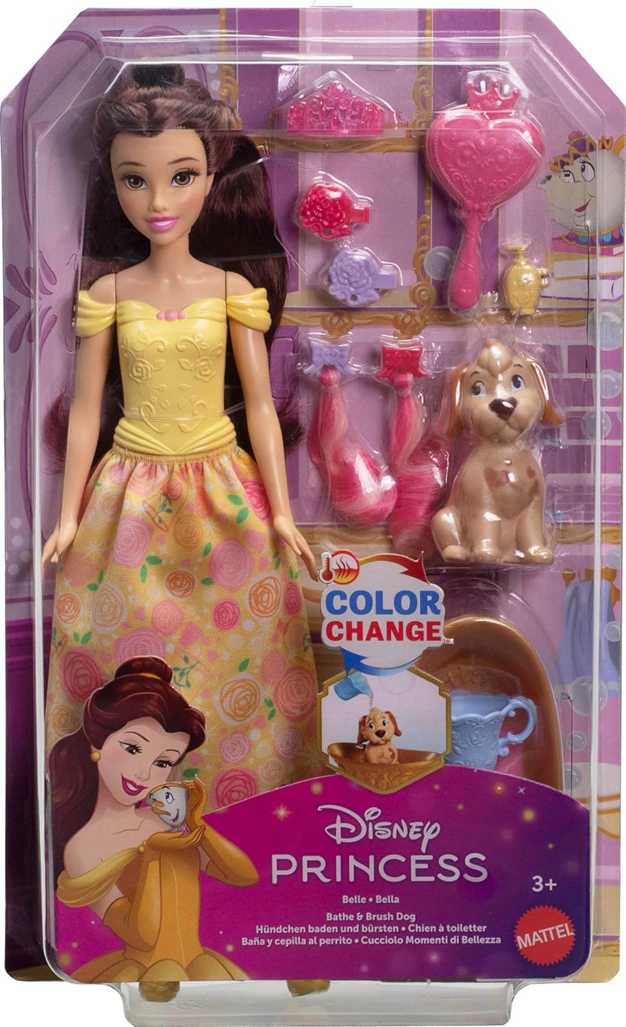 Disney Princess Belle Fashion Doll & Dog Figure