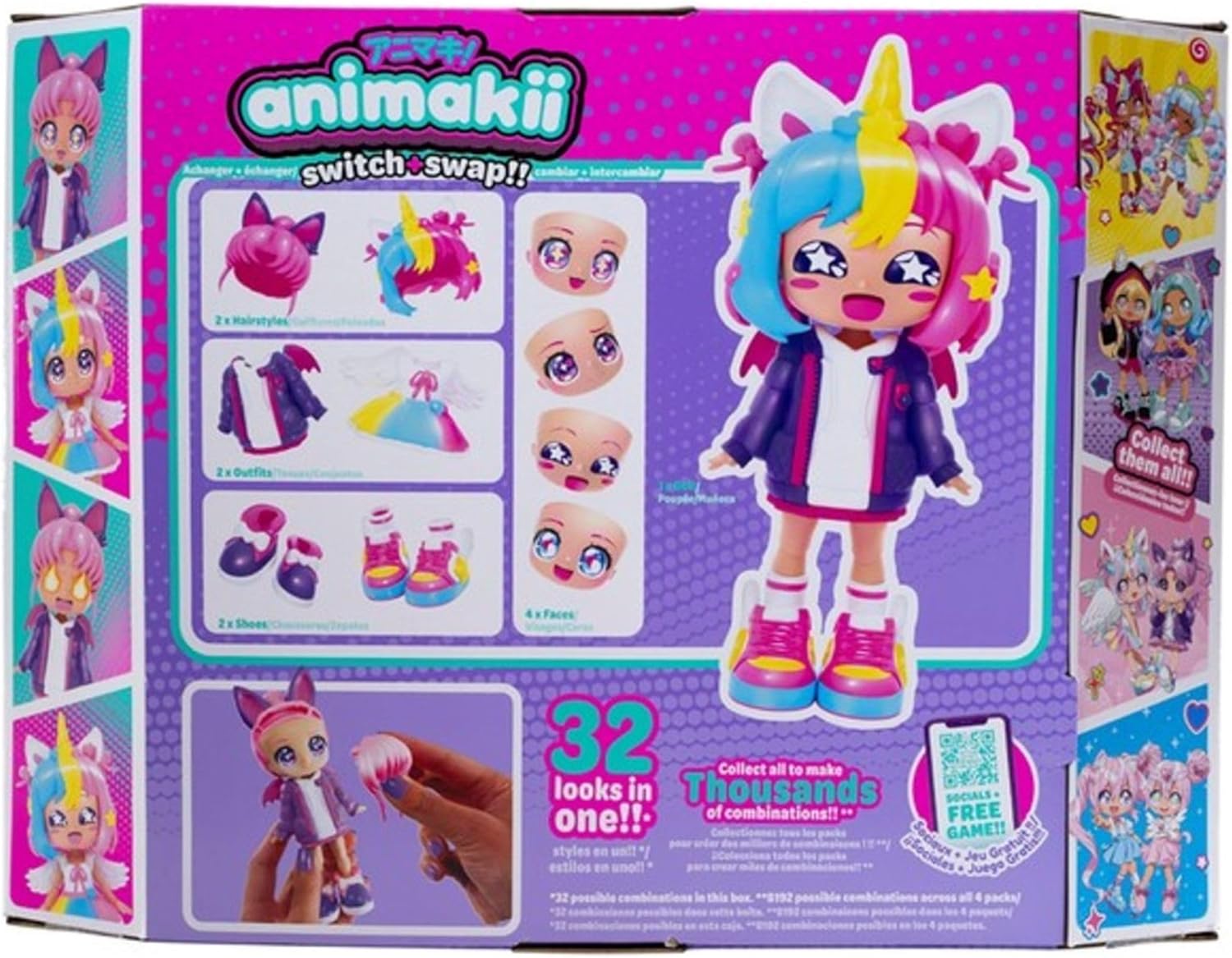 Animakii Doll Unicorn & Bat Pack