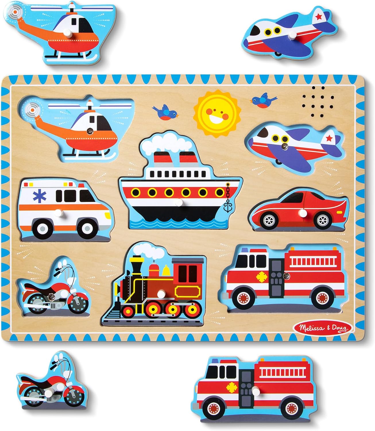 Melissa & Doug Wooden Vehicle Sound Puzzle