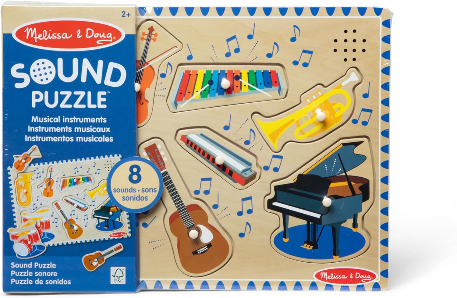 Melissa & Doug Wooden Musical Instrument Sound Puzzle