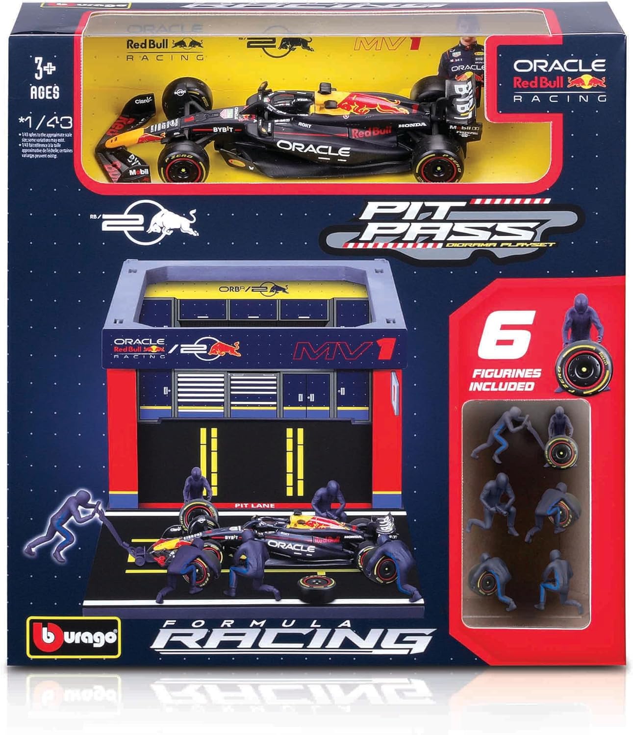 Bburago F1 Red Bull Racing RB20 2024 & Pitt Pass Diorama - Verstappen