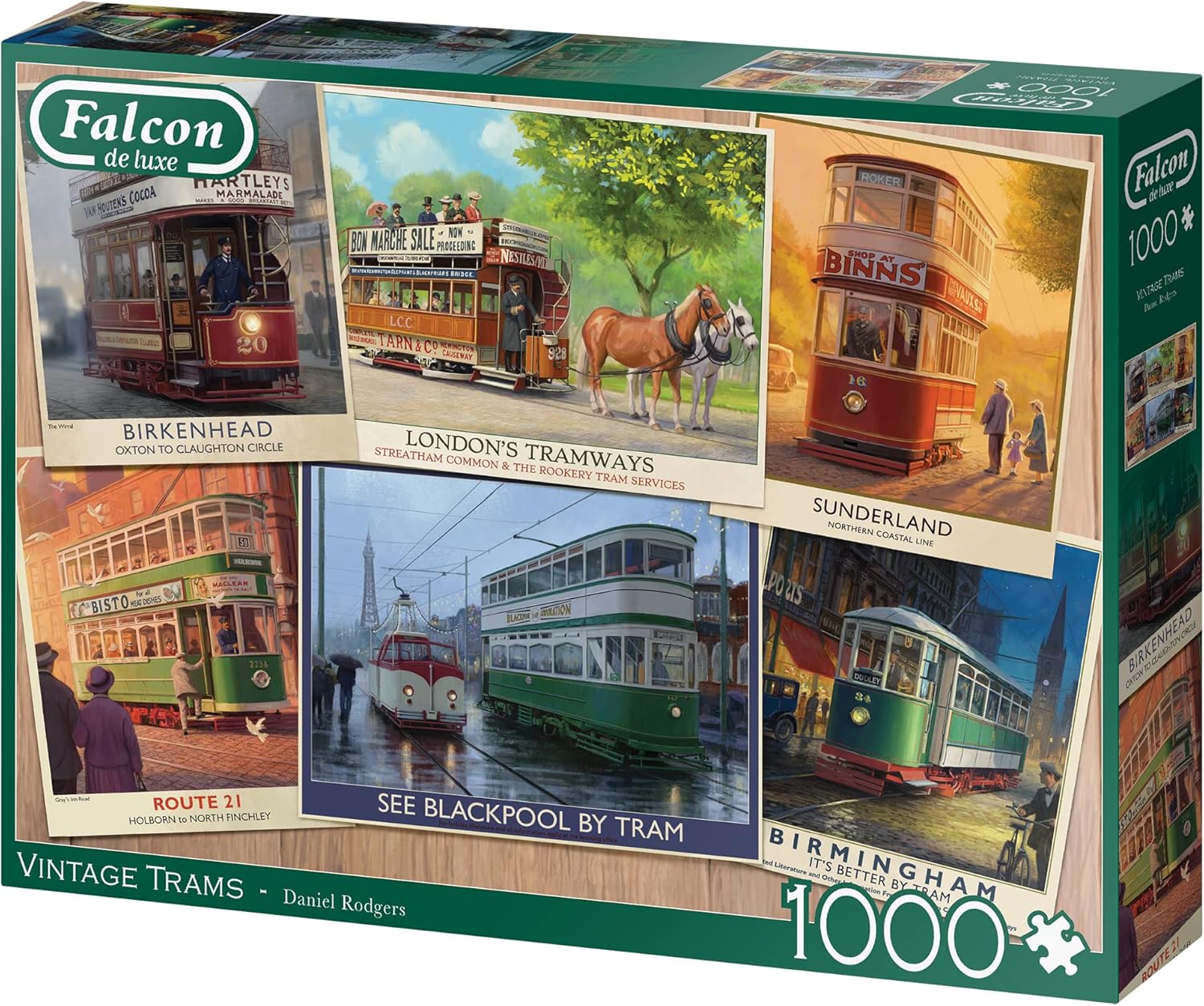 Falcon Puzzles - Vintage Trams (1000 pieces)
