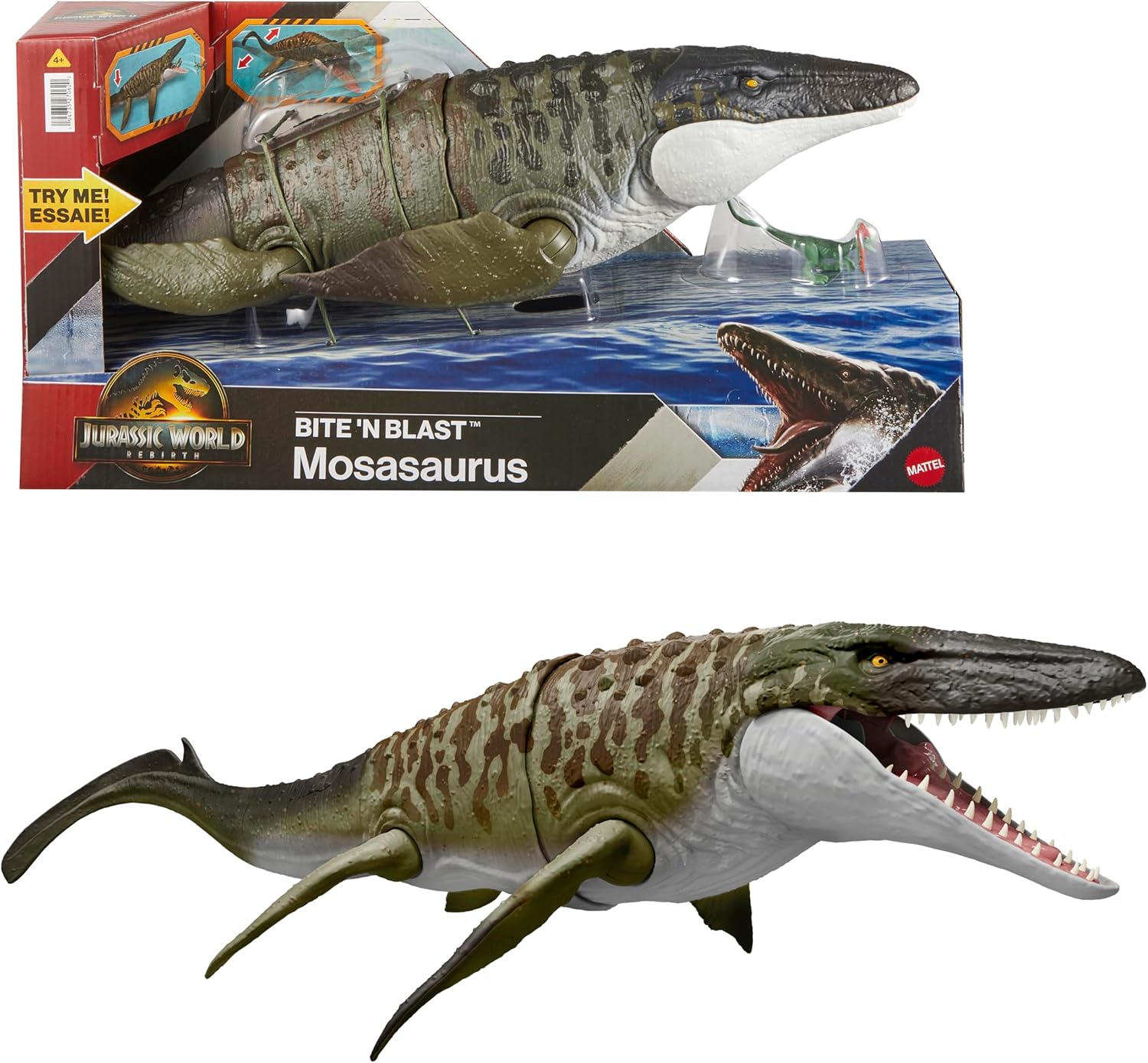 Jurassic World Rebirth - Bite 'N Blast Mosasaurus Dinosaur Action Figure
