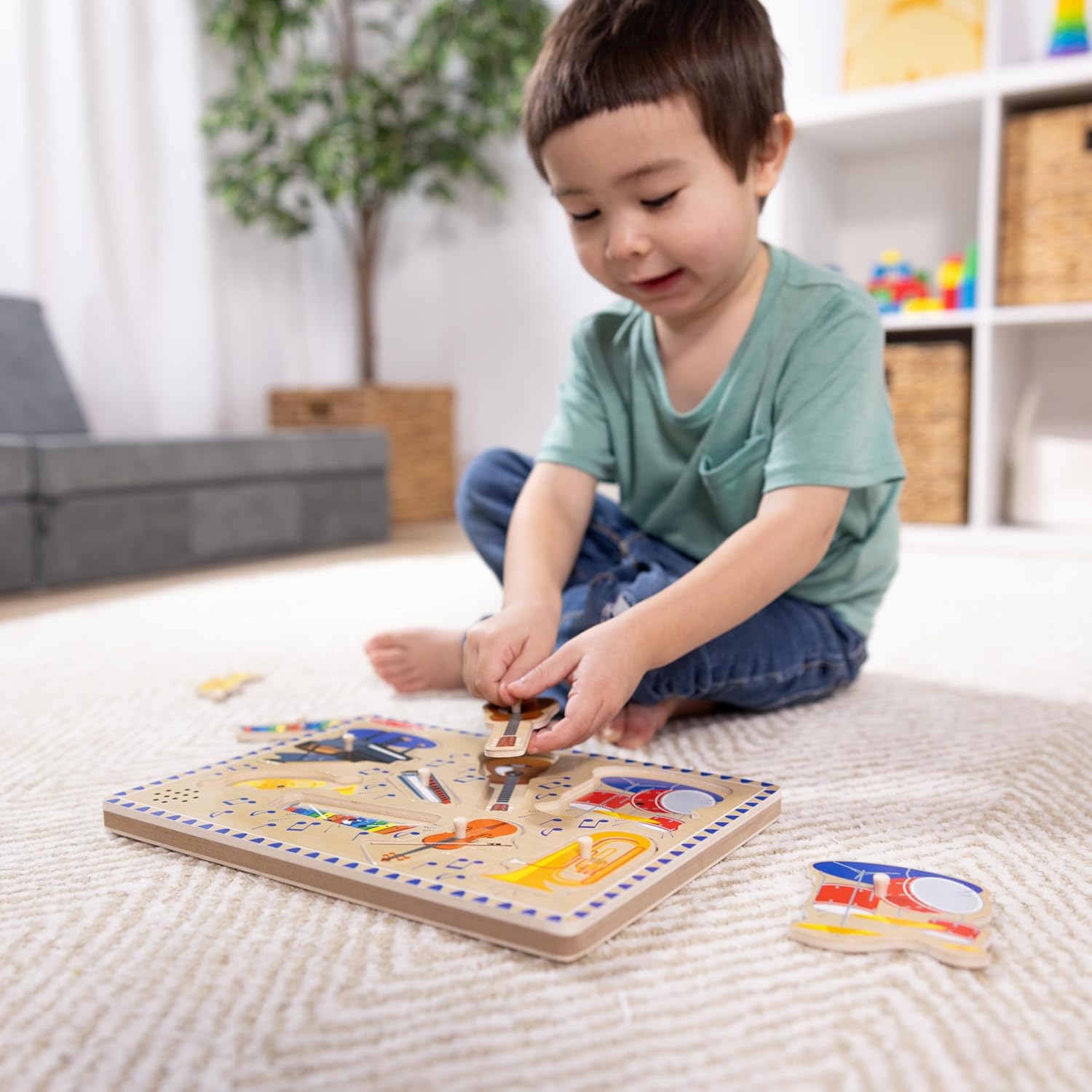 Melissa & Doug Wooden Musical Instrument Sound Puzzle