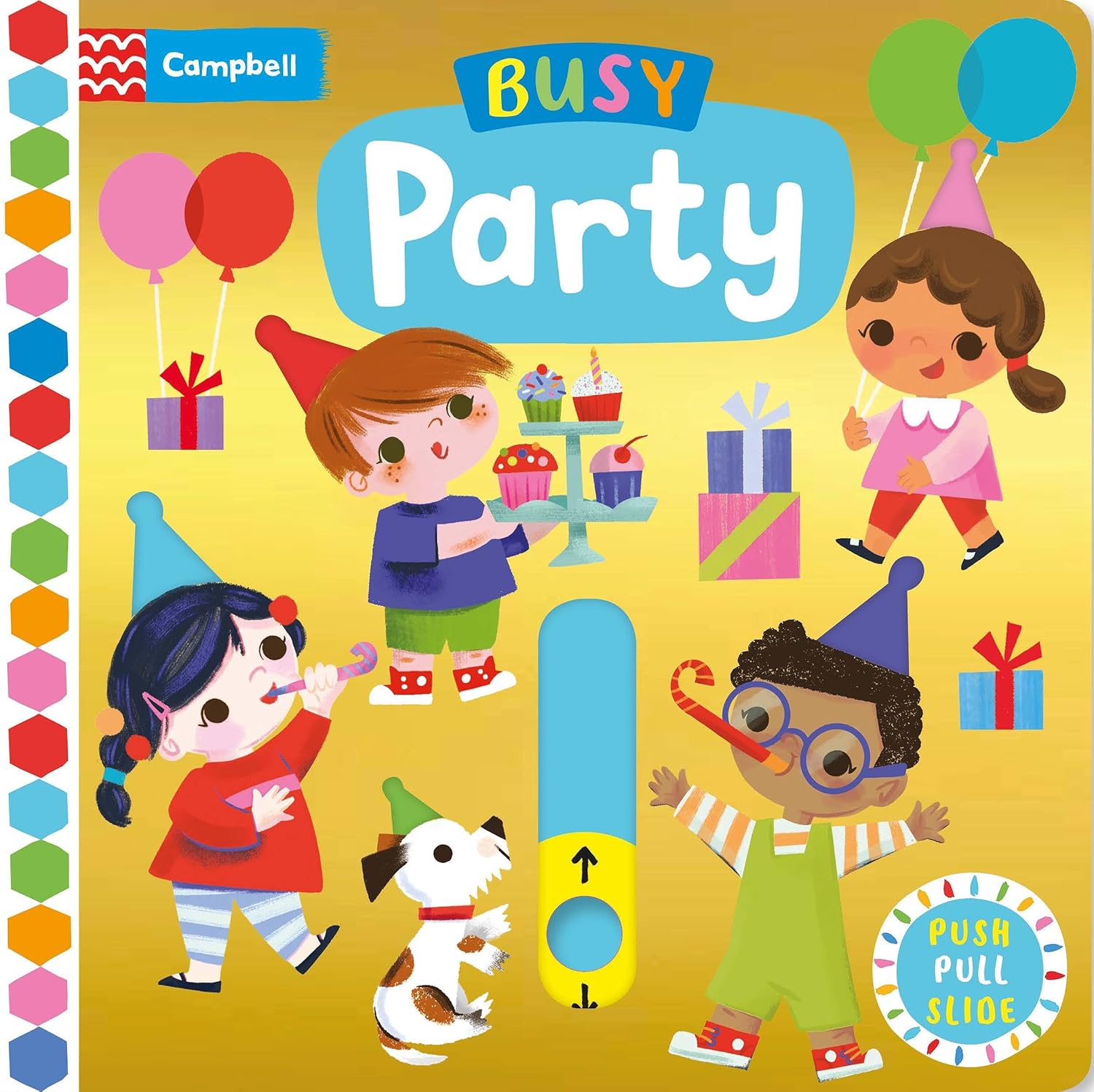 Busy Party Push Pull Slide Book