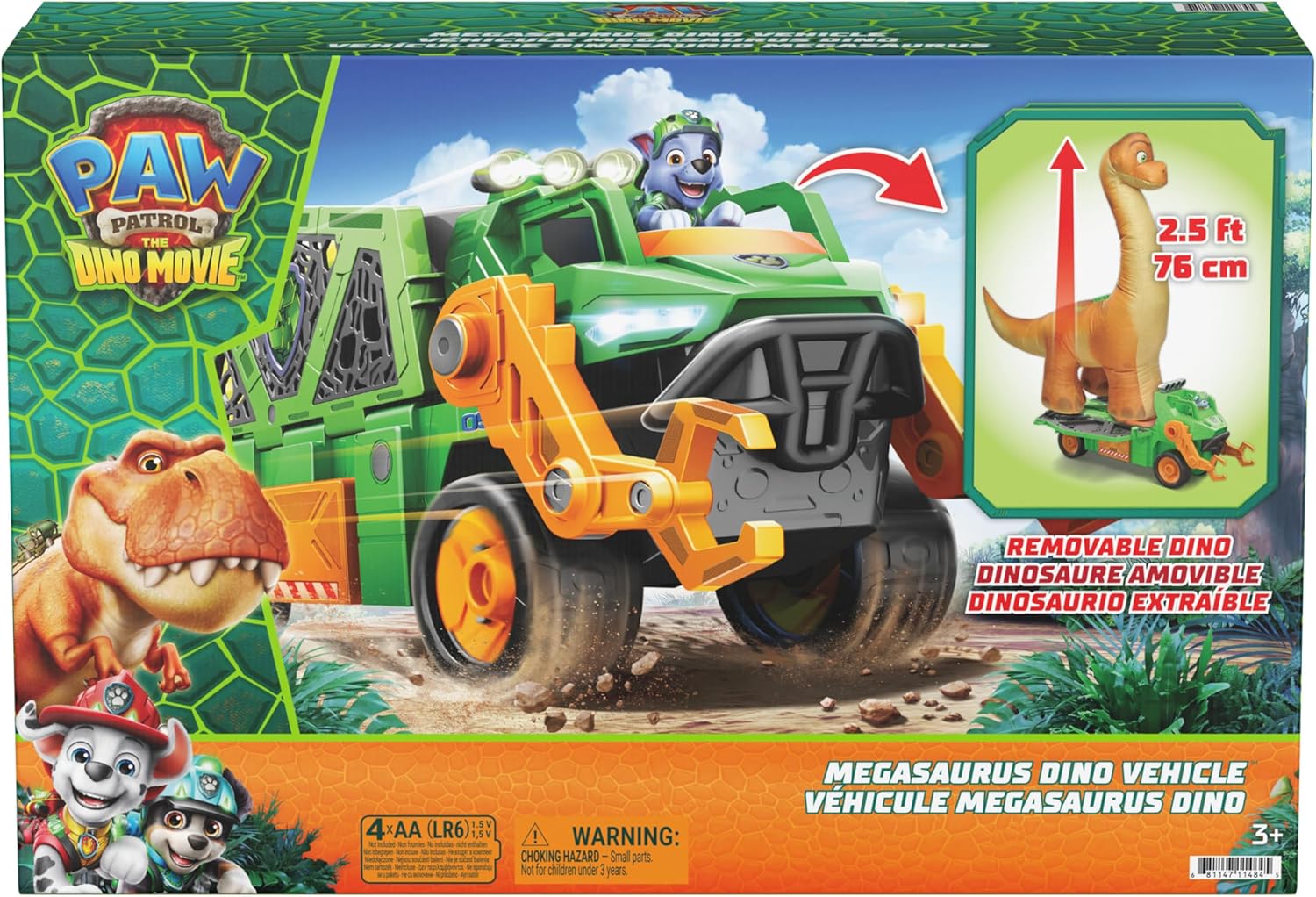 Paw Patrol The Dino Movie - Megasaurus Dino Vehicle Playset