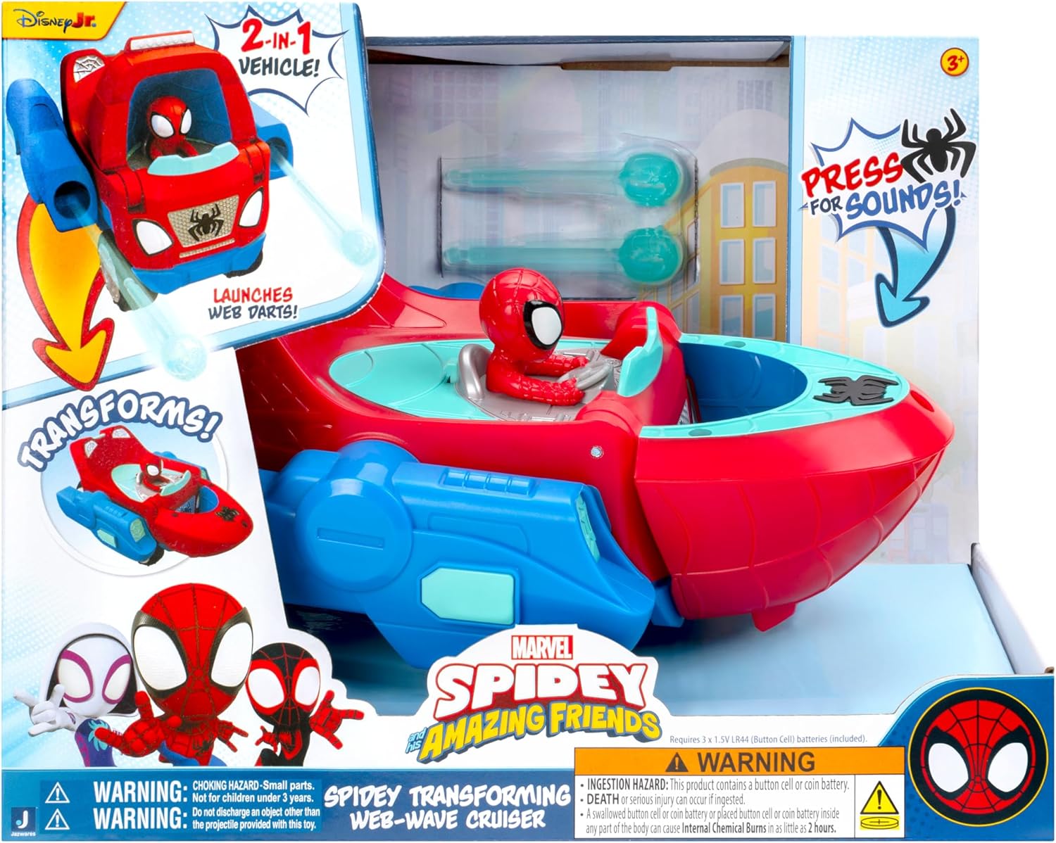 Spidey & Friends Feature Vehicle - Spidey Transforming Web-Wave Cruiser