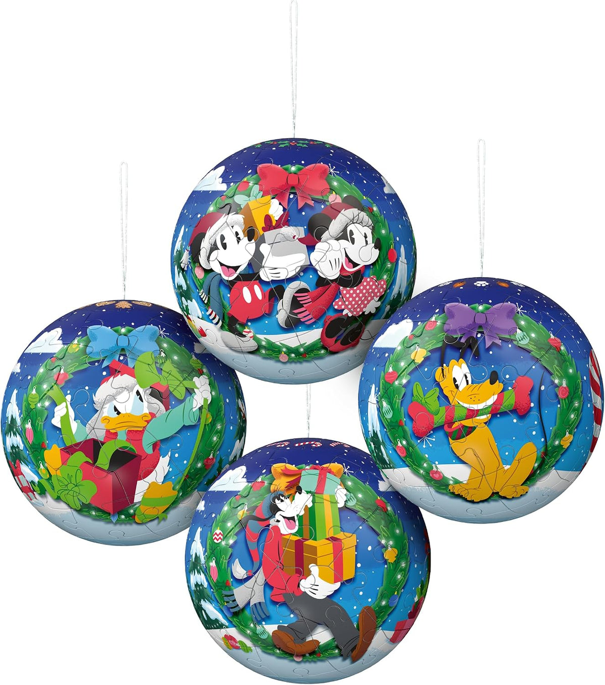 Disney Christmas Baubles 4x 54 piece 3D Jigsaw Puzzle