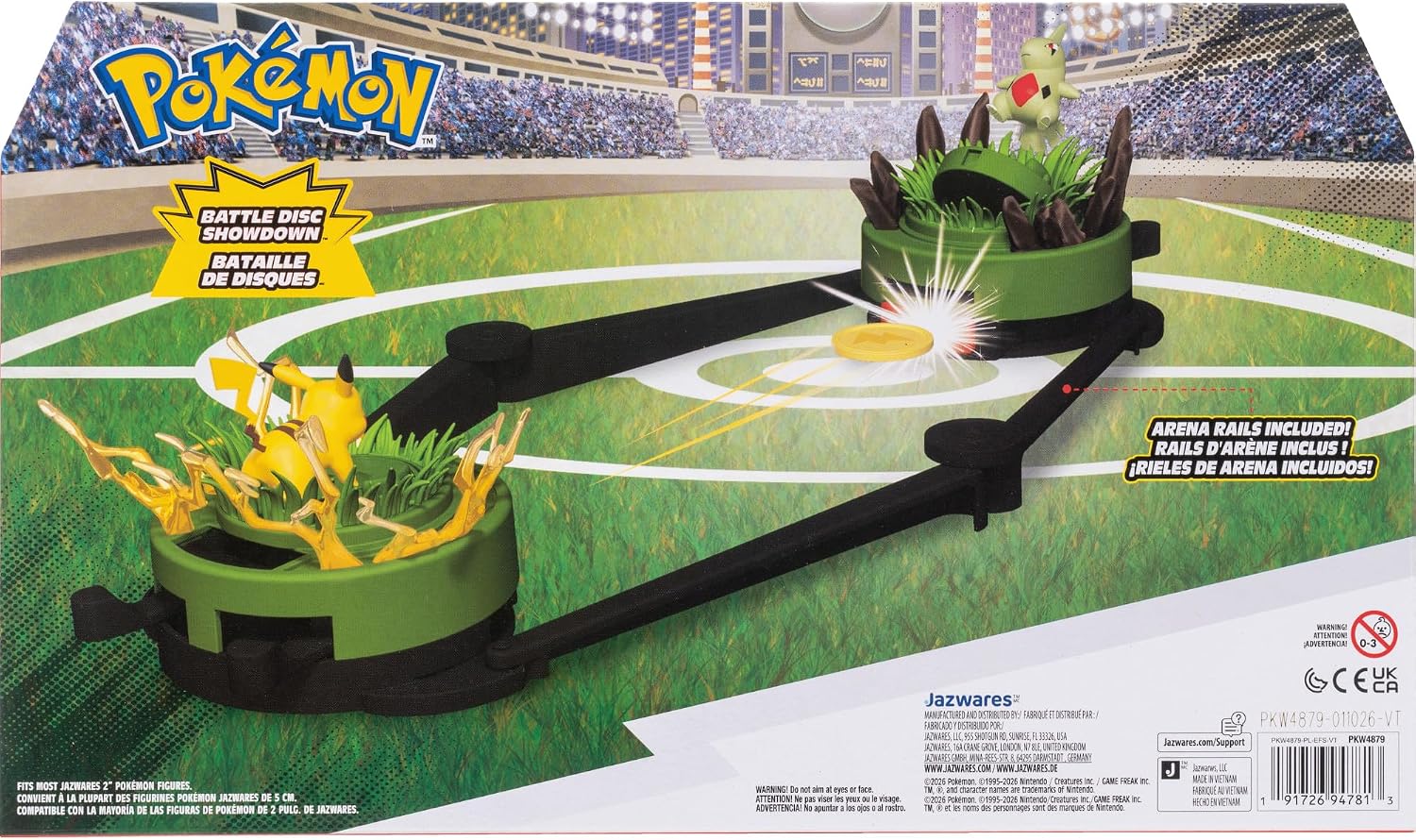 Pokemon Battle Disc Showdown Game with Pikachu & Larvitar