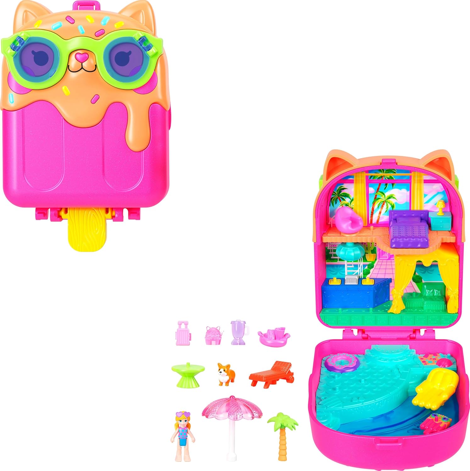 Polly Pocket Kitty Popsicle Resort Compact Playset
