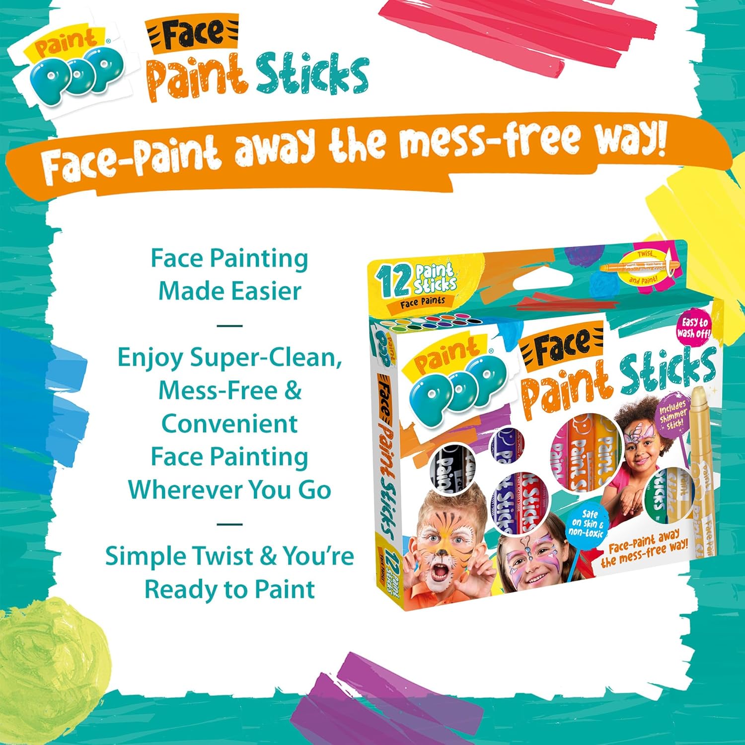 Paint Pop Face Paints 12 Pack