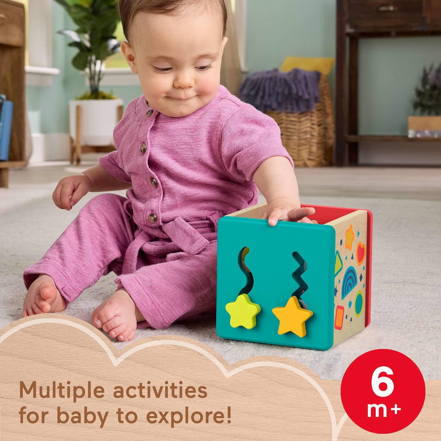 Fisher Price Wooden Mini Activity Cube