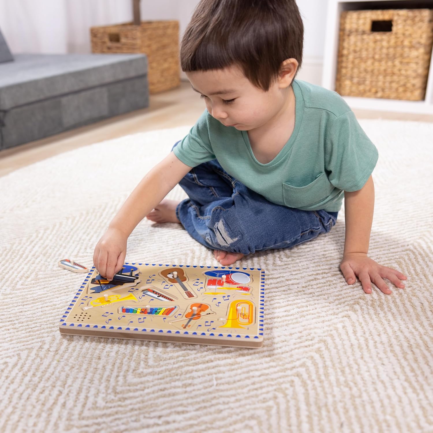 Melissa & Doug Wooden Musical Instrument Sound Puzzle