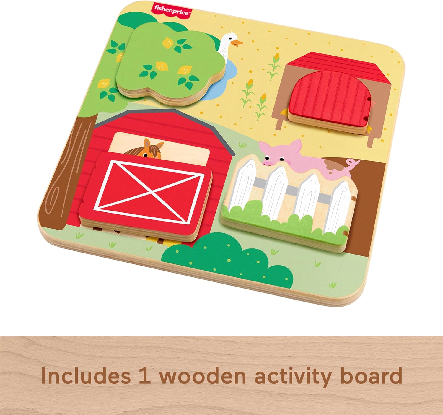 Fisher Price Wooden Peek a Boo Farm Animal Board