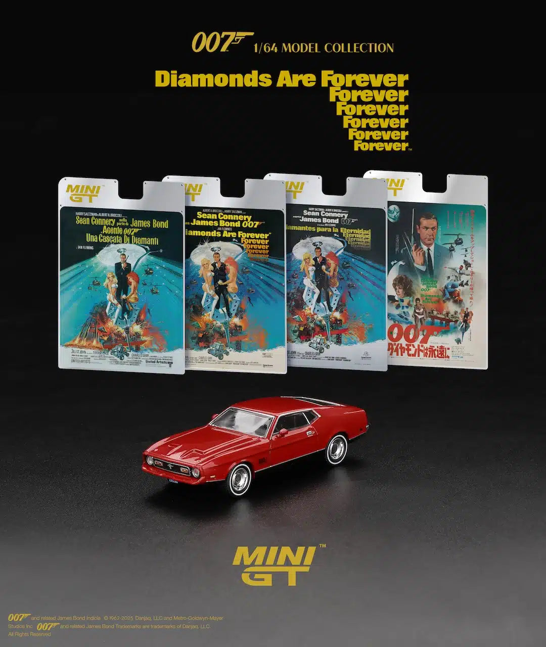 Mini GT Ford Mustang Mach 1 "James Bond - Diamonds Are Forever" 1:64 Scale Die Cast