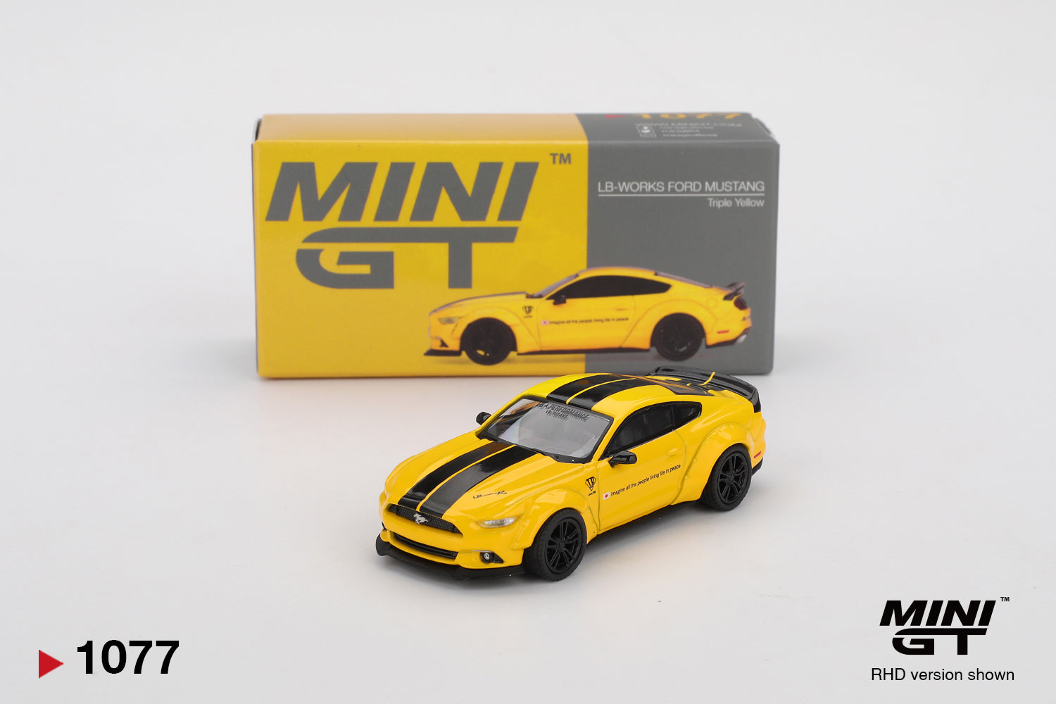 Mini GT LB-WORKS FORD MUSTANG Triple Yellow 1:64 Die Cast