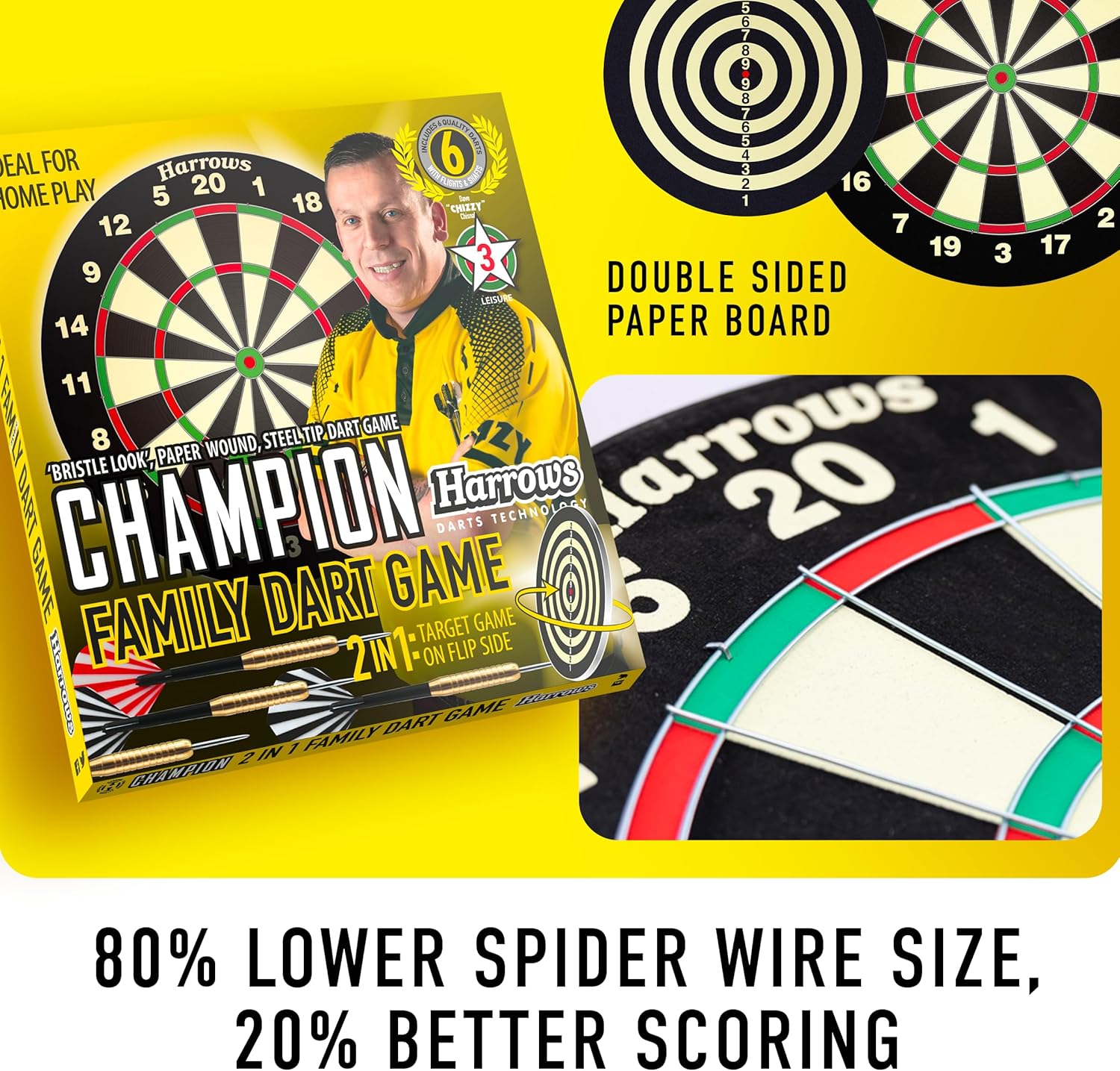 Harrows Chizzy Champion Family Dartboard Game