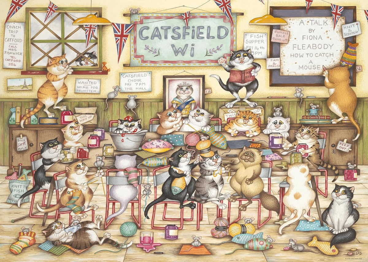 Crazy Cats - At the WI 1000 piece Jigsaw Puzzle