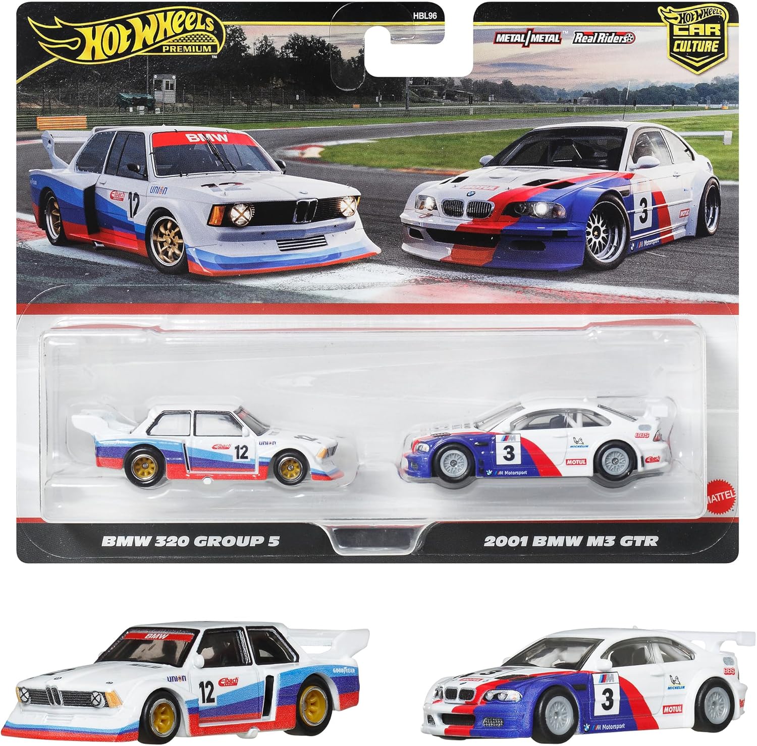 Hot Wheels Premium Car Culture BMW 320 Group 5 & 2001 BMW M3 GTR 1:64 Scale 2 Pack