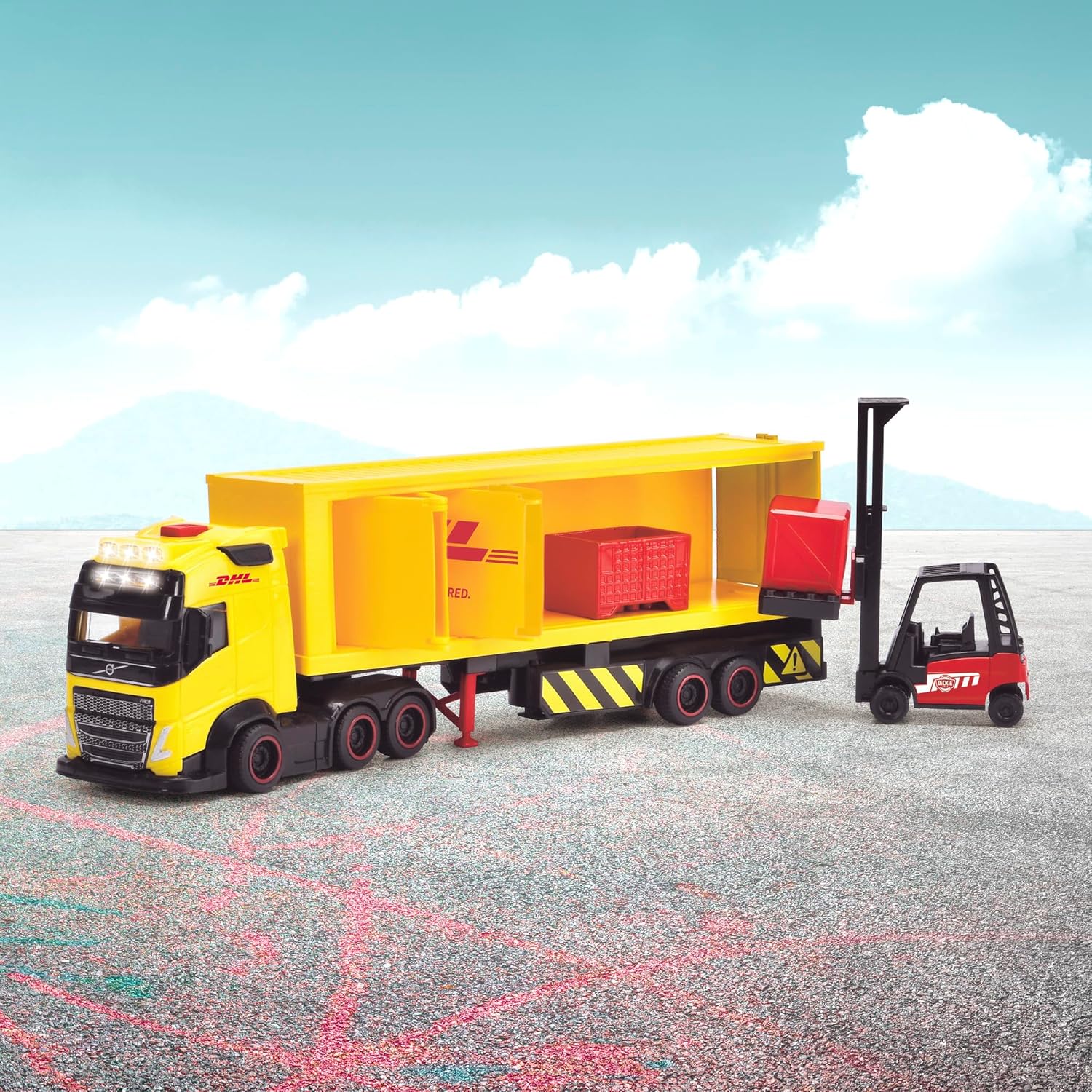 Dickie DHL Truck wit Fork Lift Set